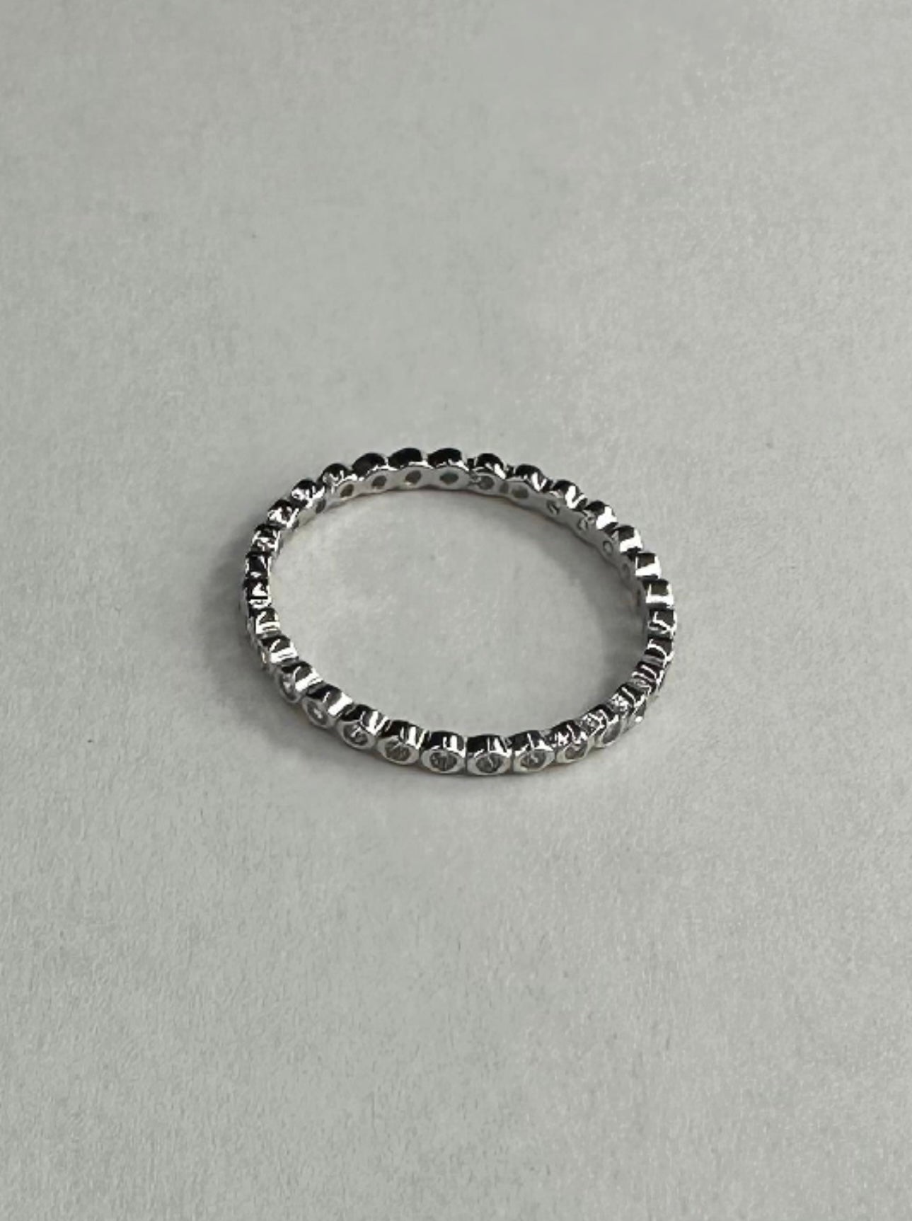 Sterling Silver Full Eternity CZ Stacking Band Ring