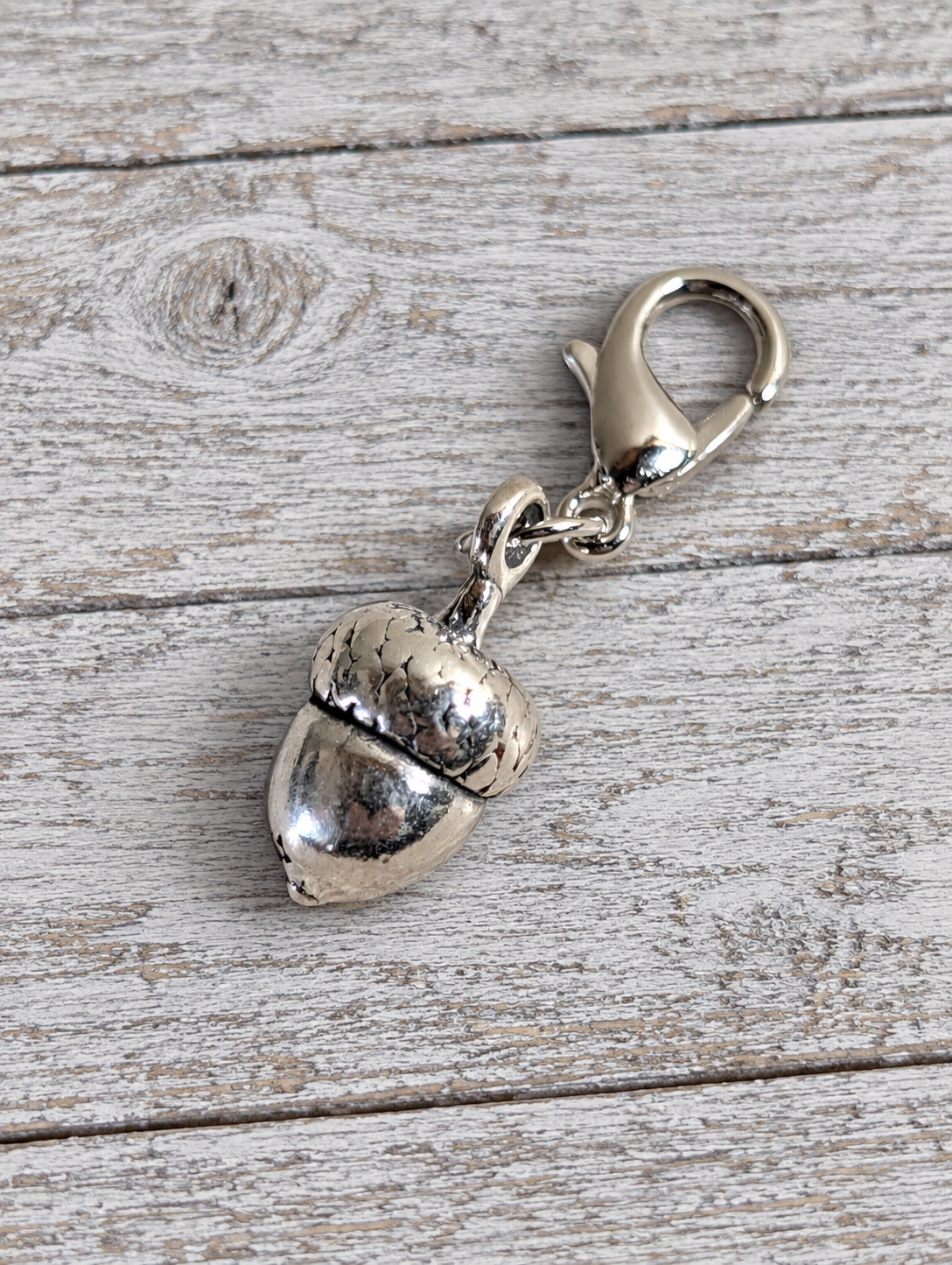 Handcrafted Acorn Charm Sterling Silver