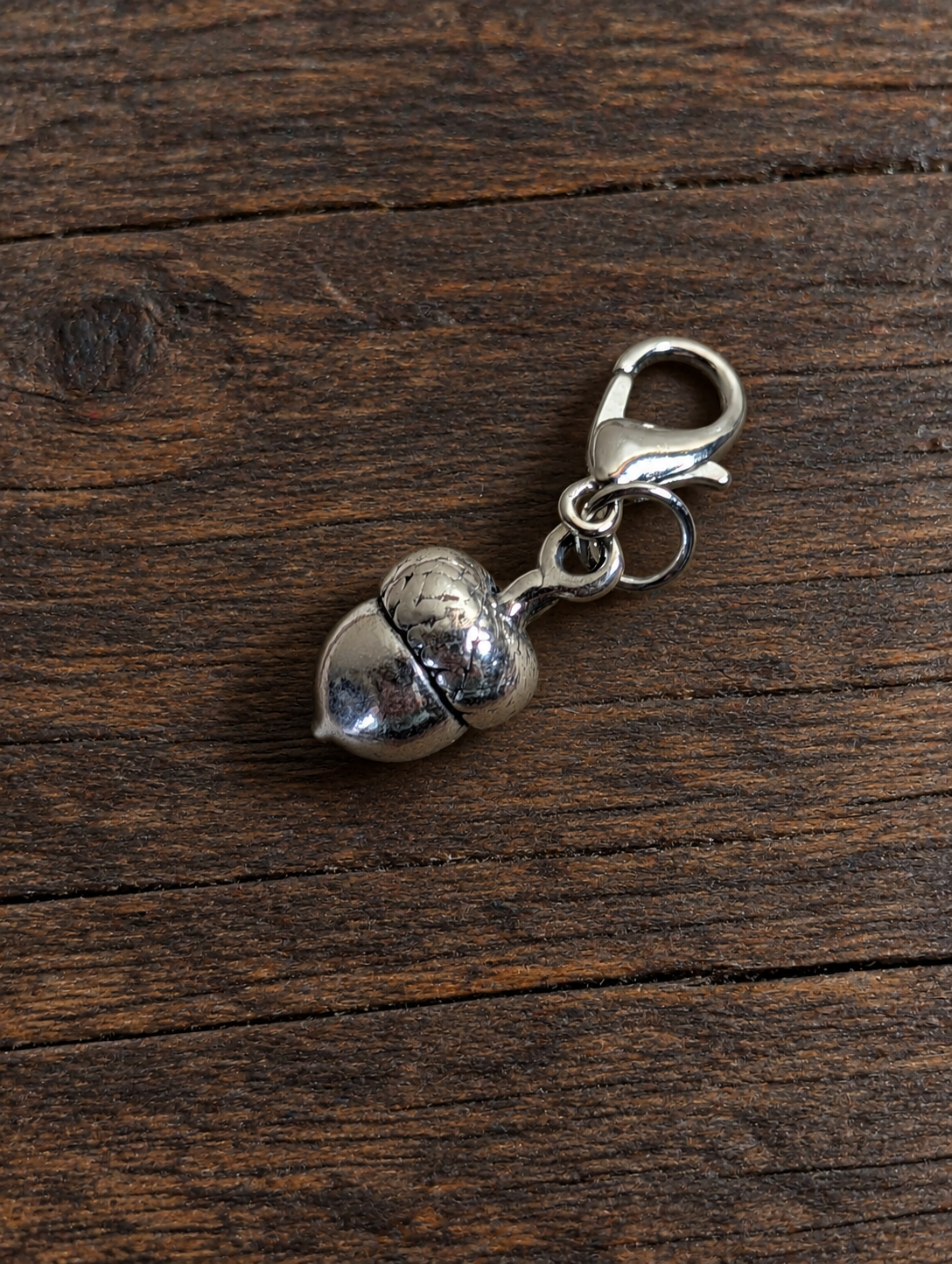 Handcrafted Acorn Charm Sterling Silver