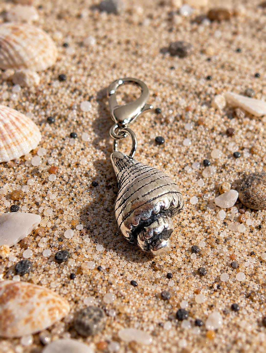 Handcrafted Sea Shell Ocean Charm Sterling Silver