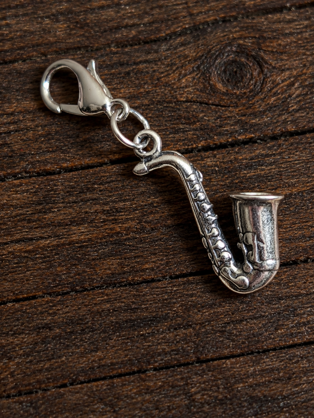 Handcrafted Saxophone Musical Instrument Charm Sterling Silver
