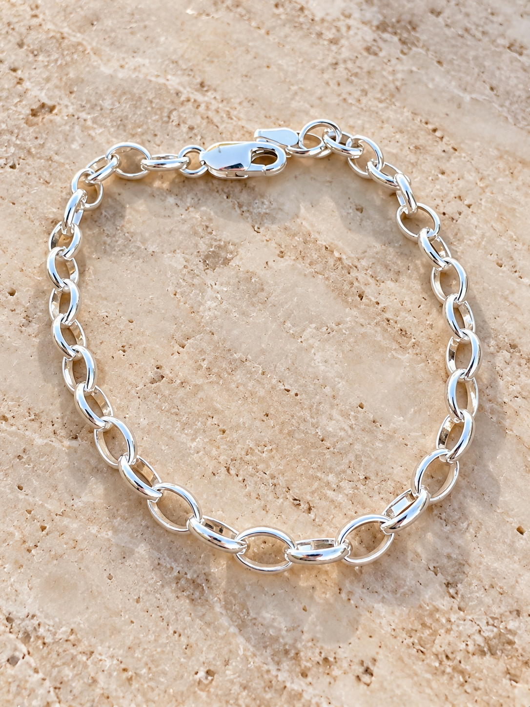 Handcrafted Sterling Silver Charm Chain Bracelet 8 inch