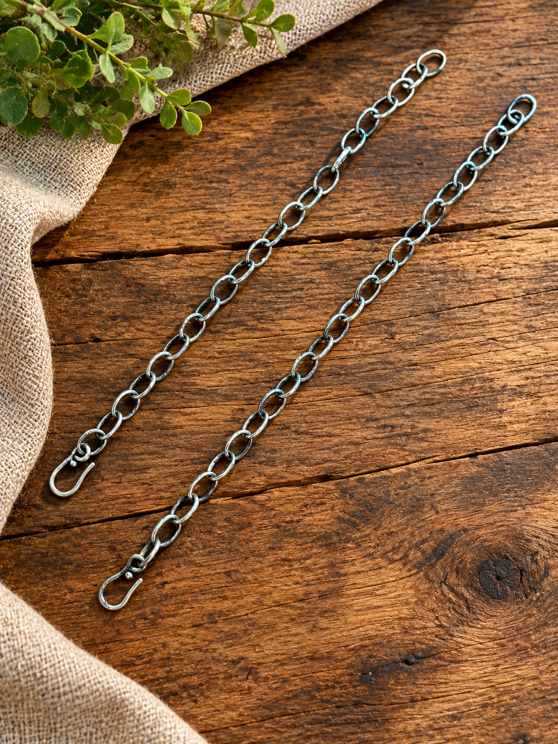 Handmade Sterling Silver Charm Chain Bracelets