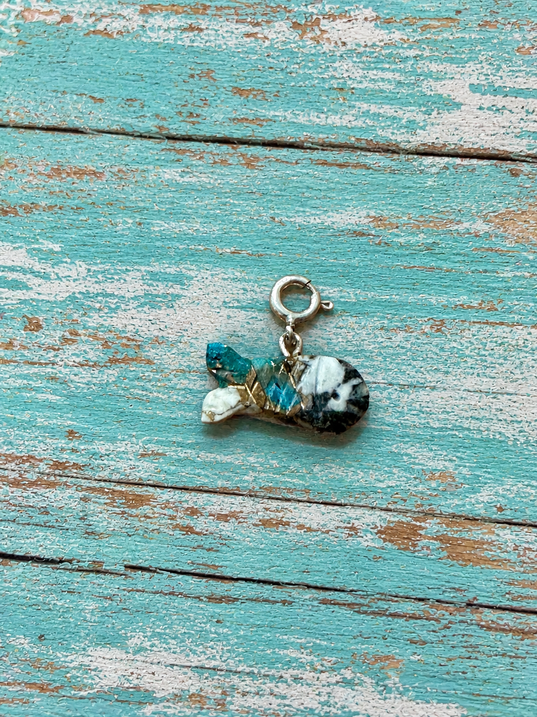 Handcrafted & Hand Carved Blue Mojave Fish Charm
