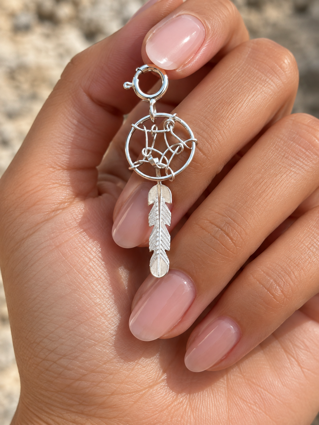 Handcrafted Sterling Silver Dream Catcher Charm