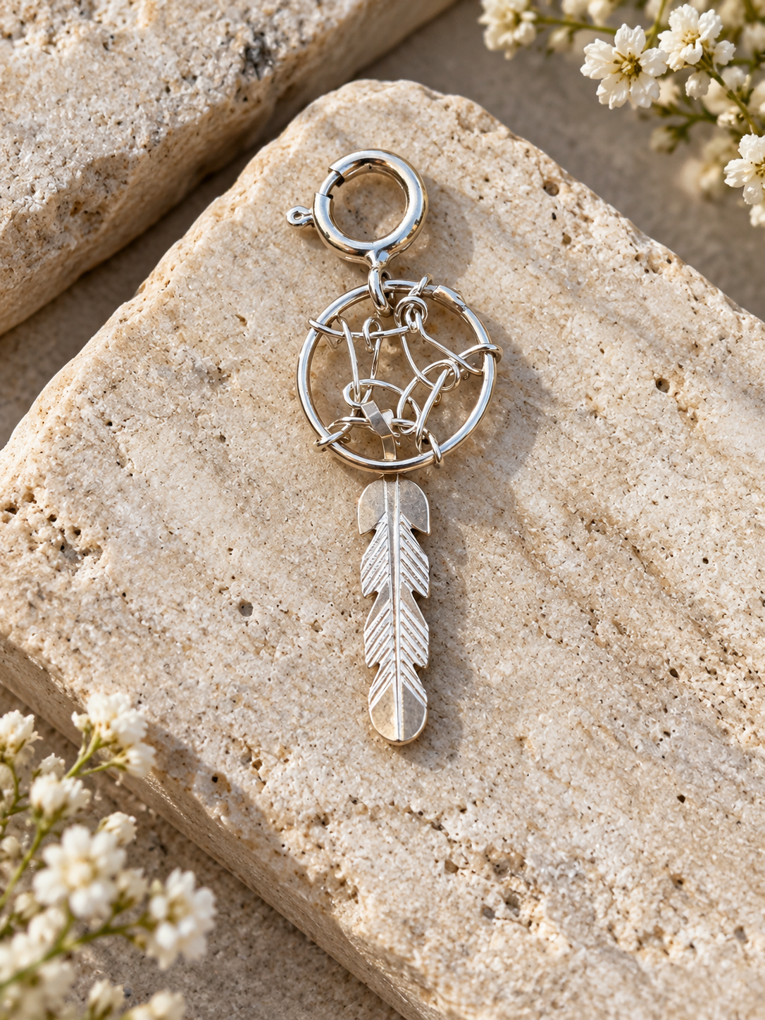 Handcrafted Sterling Silver Dream Catcher Charm