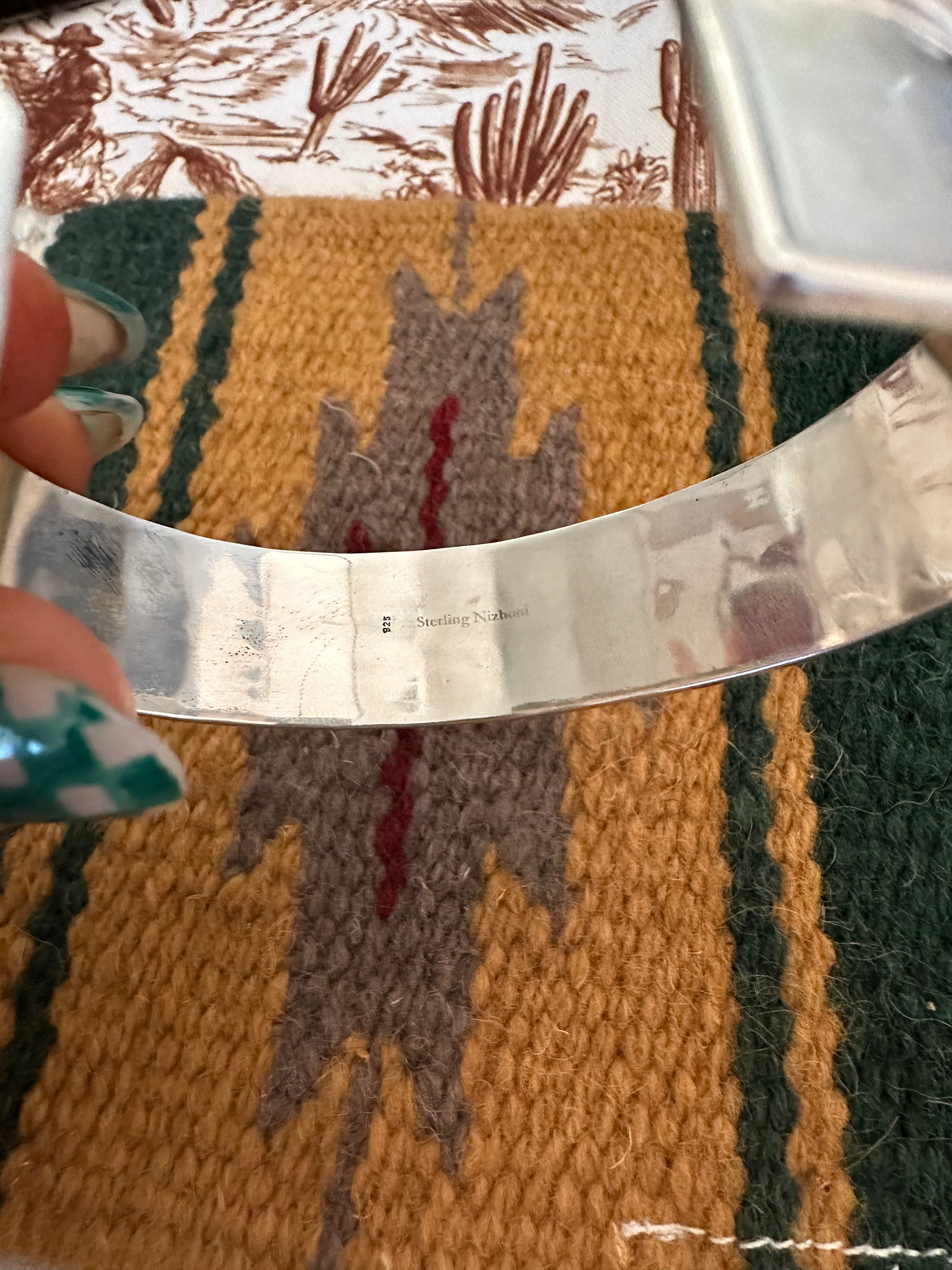 Handmade Sterling Silver & Pink Dream Mojave Adjustable Cuff Bracelet /