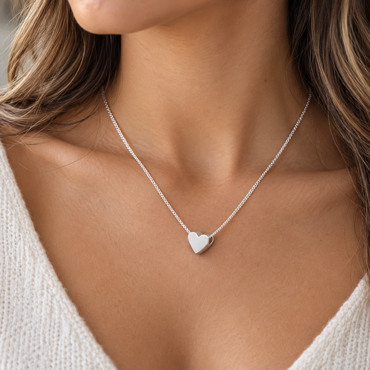 Tiny Heart Sterling Silver Necklace