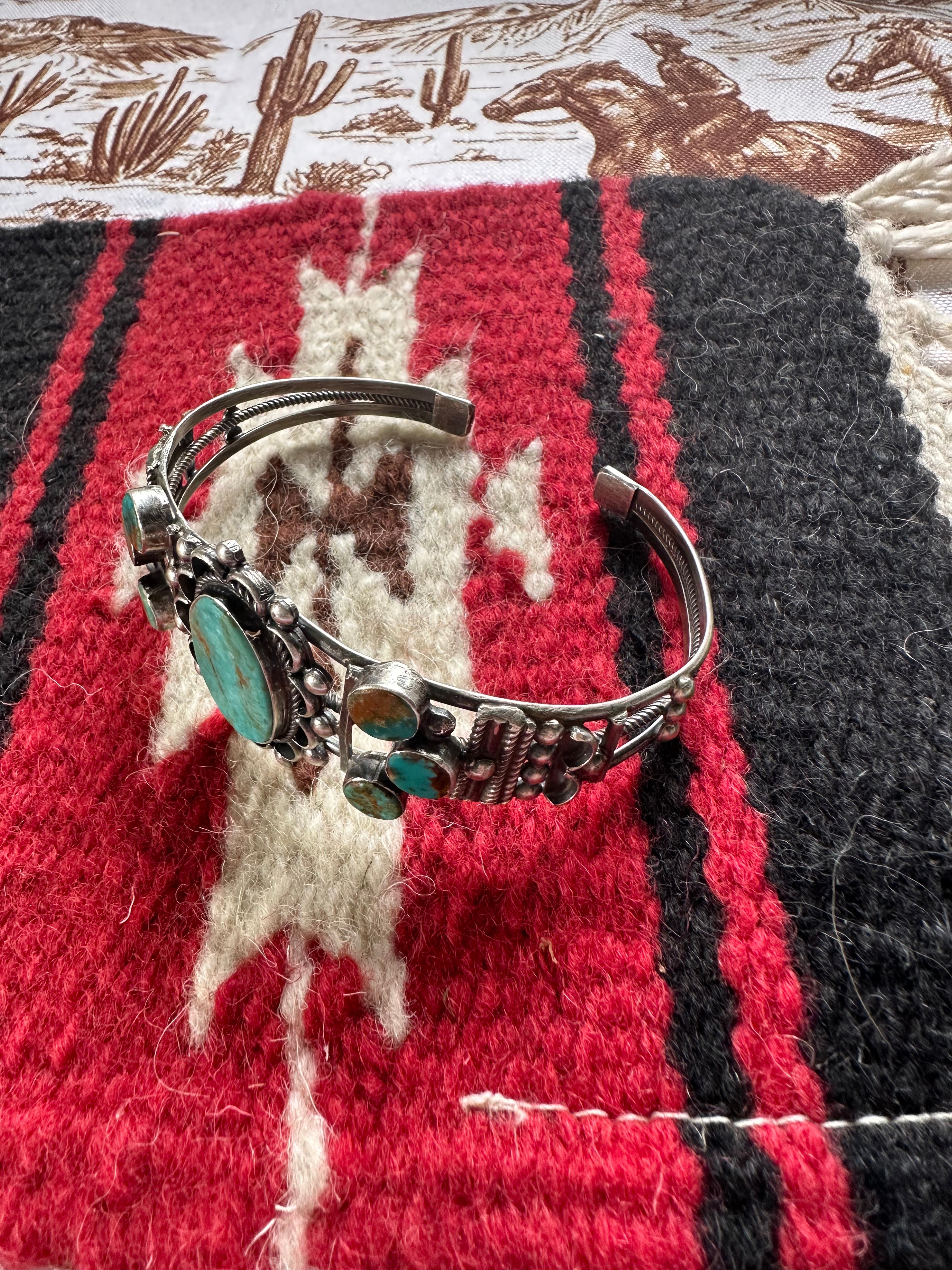 Navajo Jacqueline Silver Royston Turquoise & Sterling Cuff