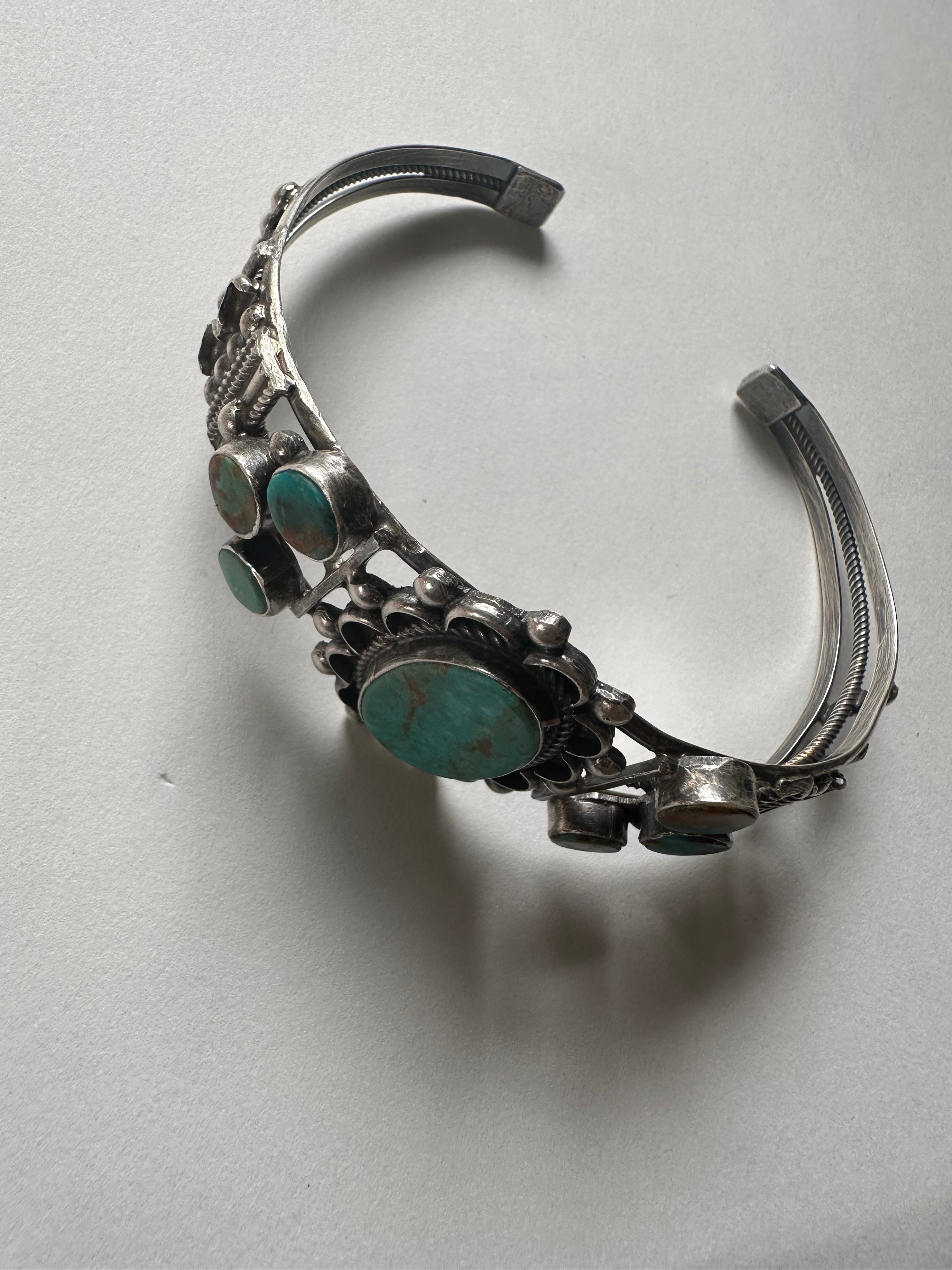 Navajo Jacqueline Silver Royston Turquoise & Sterling Cuff