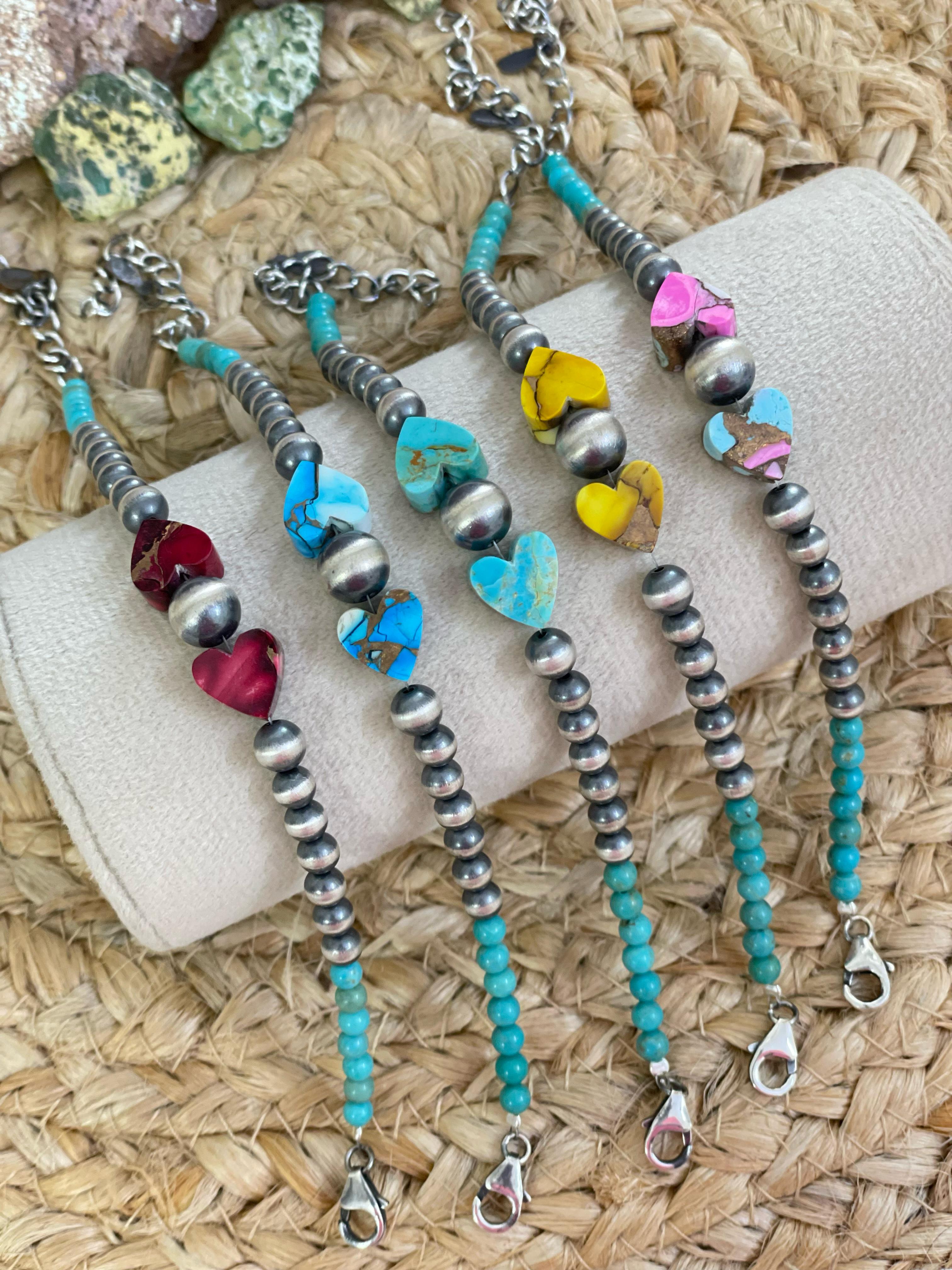 sterling silver rose seeds Handmade Sterling Silver Red Rose Dahlia, Cotton Candy, Honey Dahlia, Kingman, Kingman Ice Blue Beaded Bracelet with Signed Nizhoni Cotton Candy