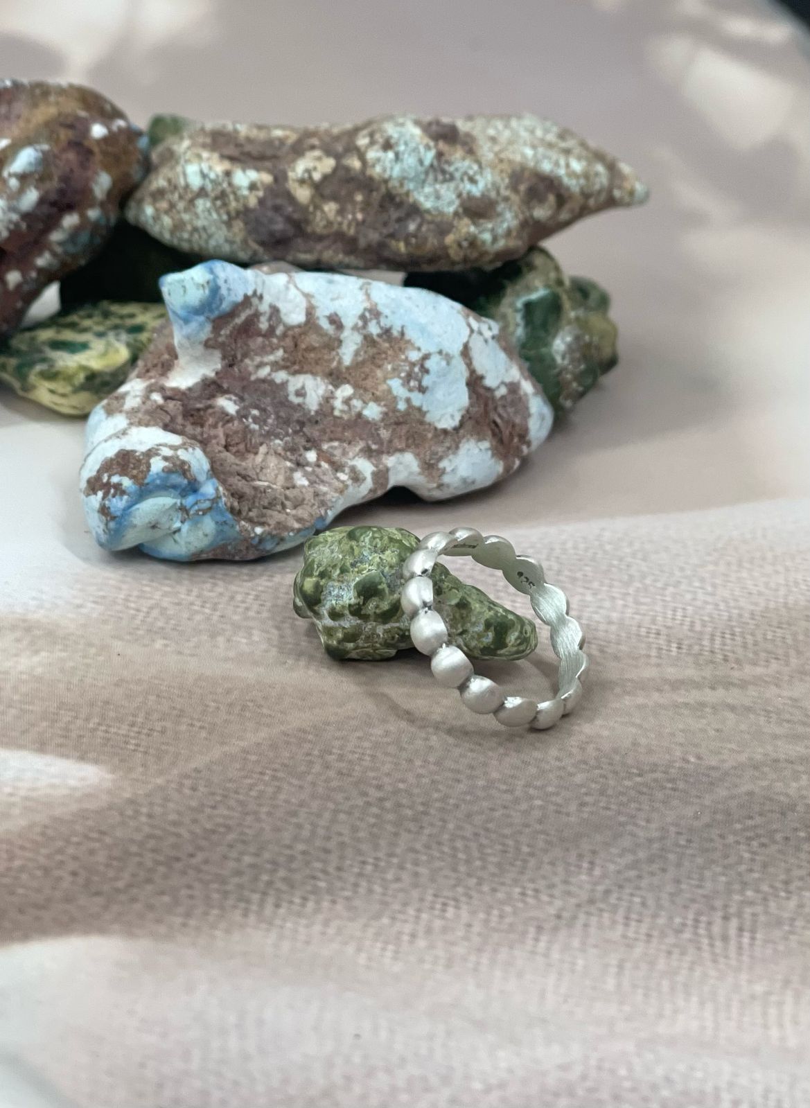 Handmade Sterling Silver 4mm Brushed Stacker Ring Signed Nizhoni