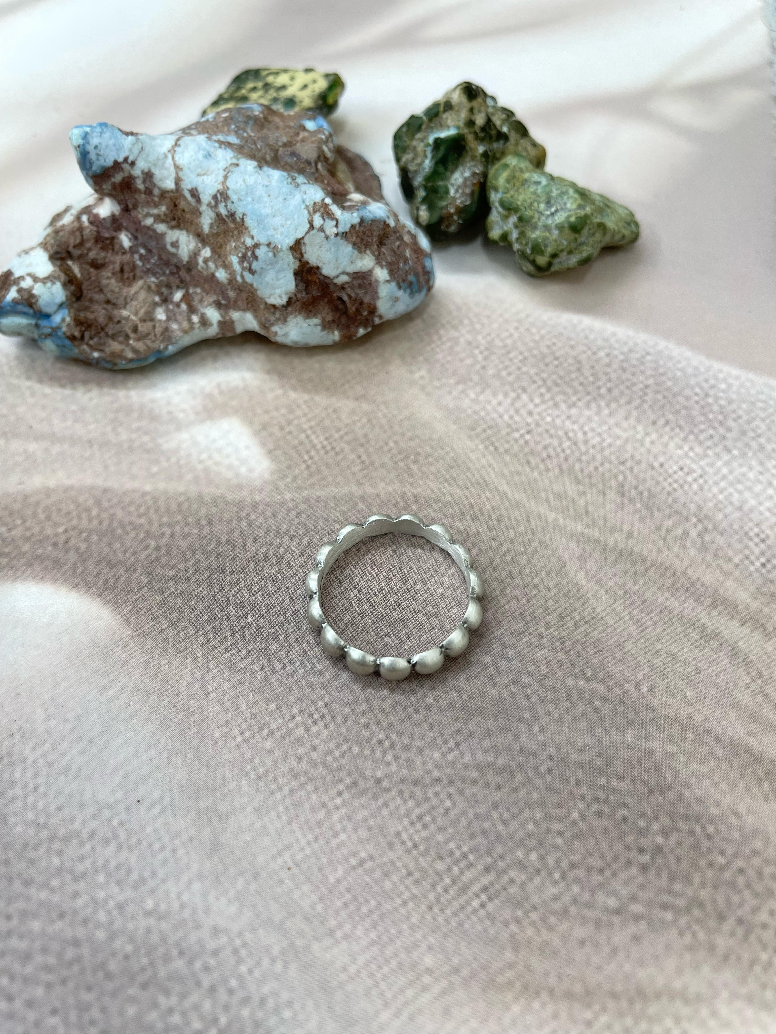 Handmade Sterling Silver 4mm Brushed Stacker Ring Signed Nizhoni