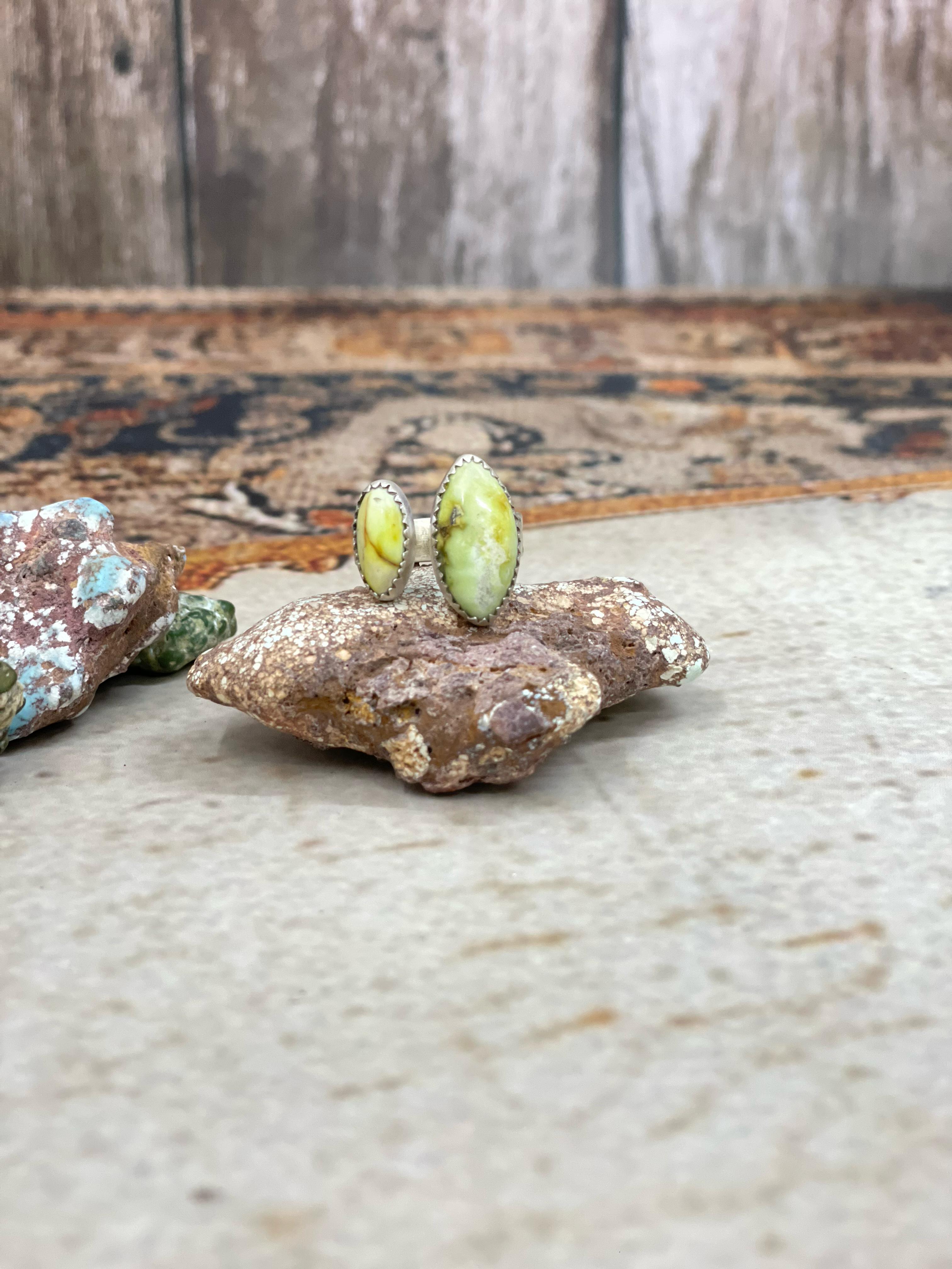 Handmade Sterling Silver Palomino Adjustable Ring with Signed Nizhoni