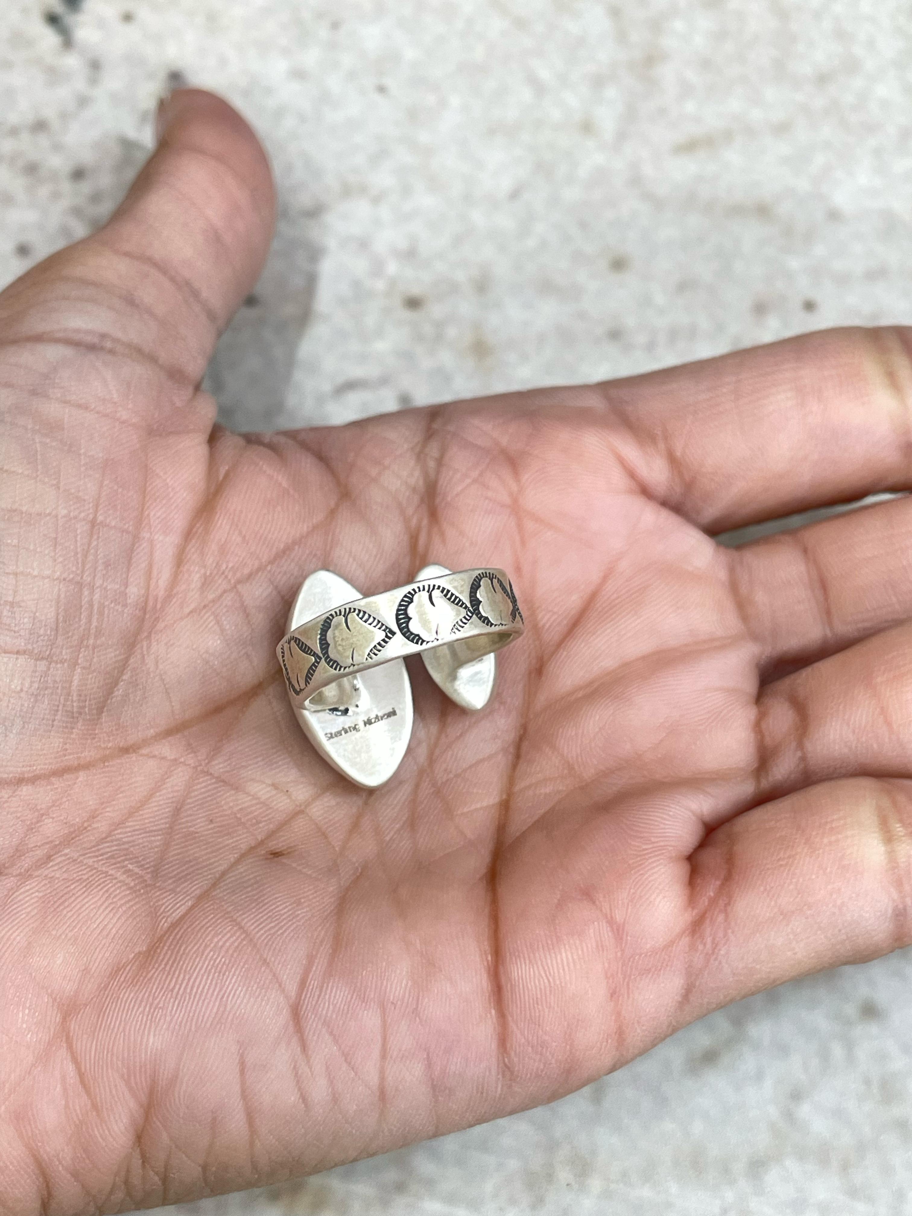 Handmade Sterling Silver Palomino Adjustable Ring with Signed Nizhoni