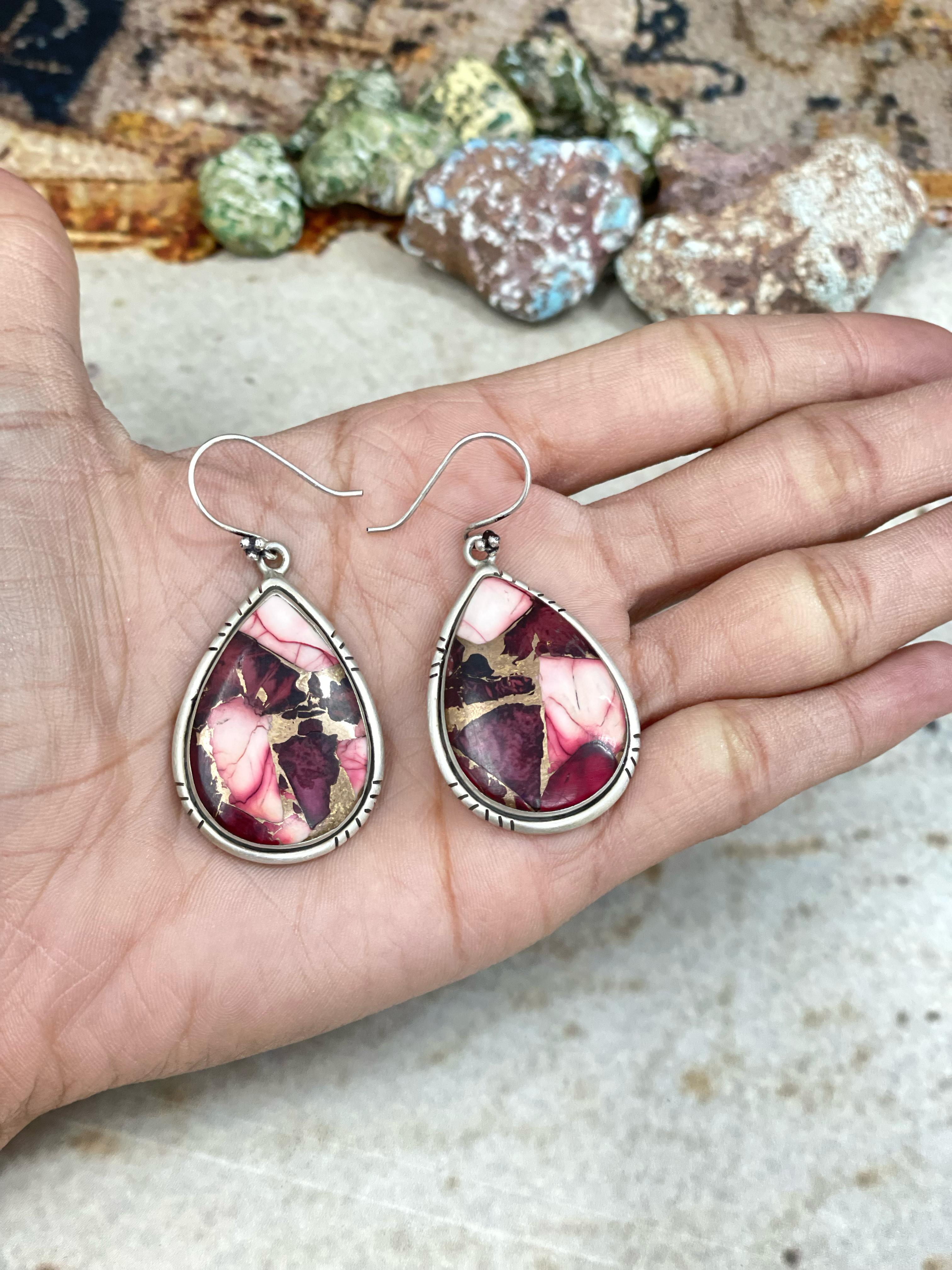 Handmade Natural Dahlia Rose Hook Earrings