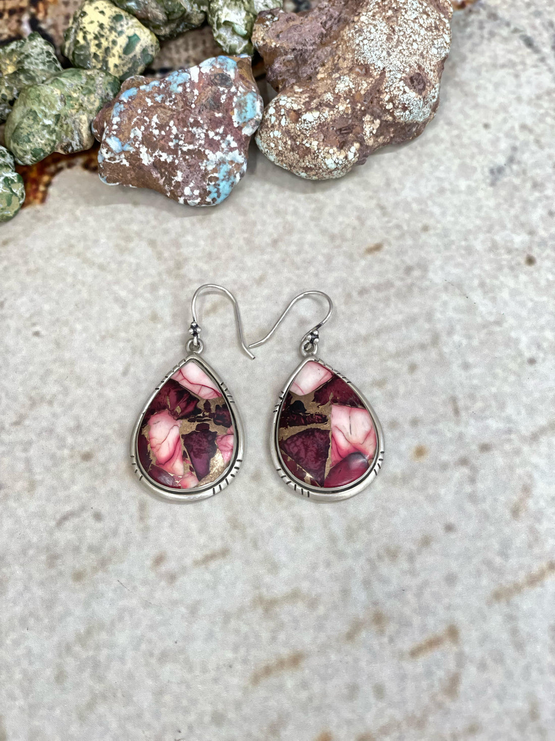 Handmade Natural Dahlia Rose Hook Earrings