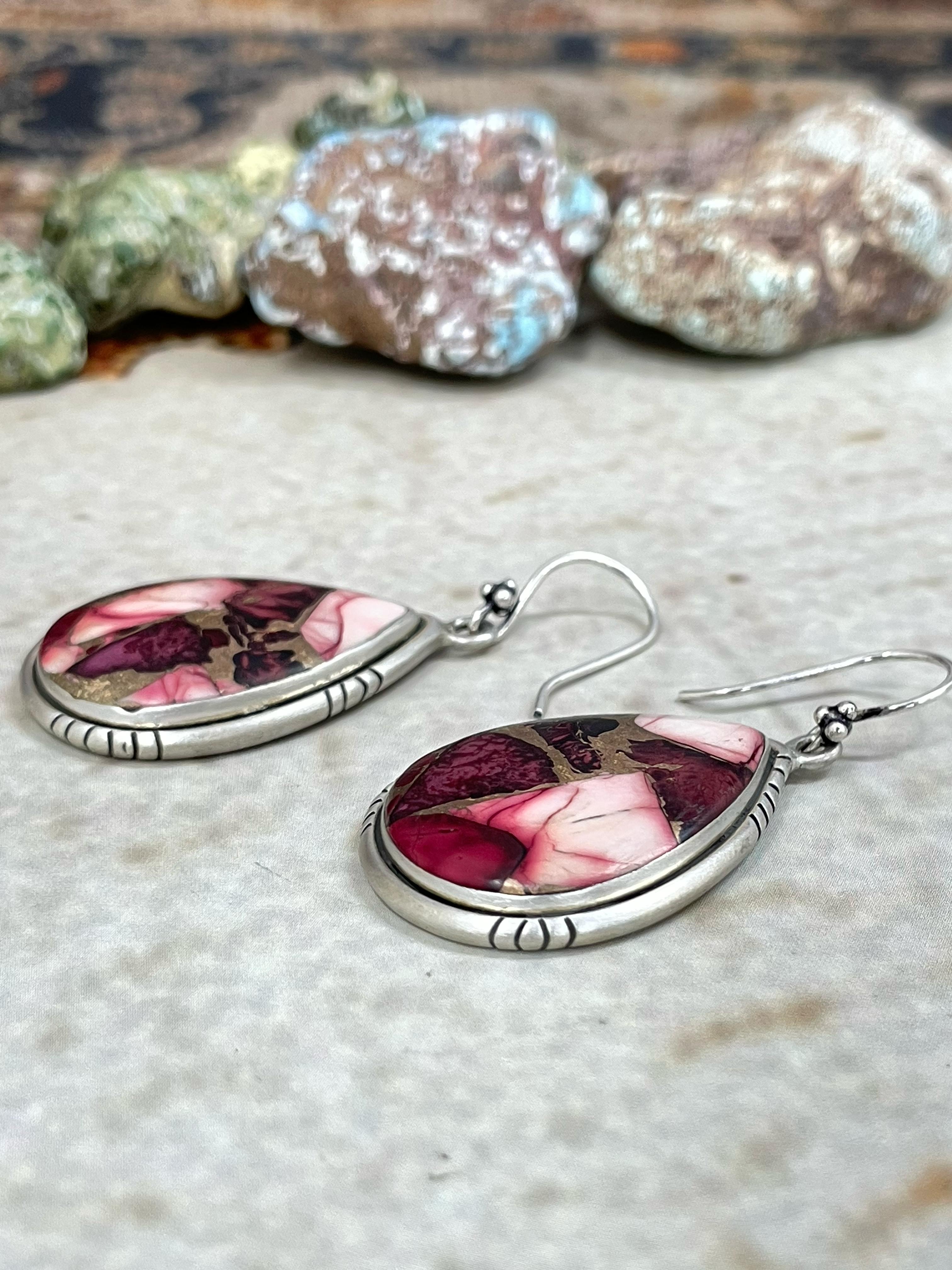 Handmade Natural Dahlia Rose Hook Earrings