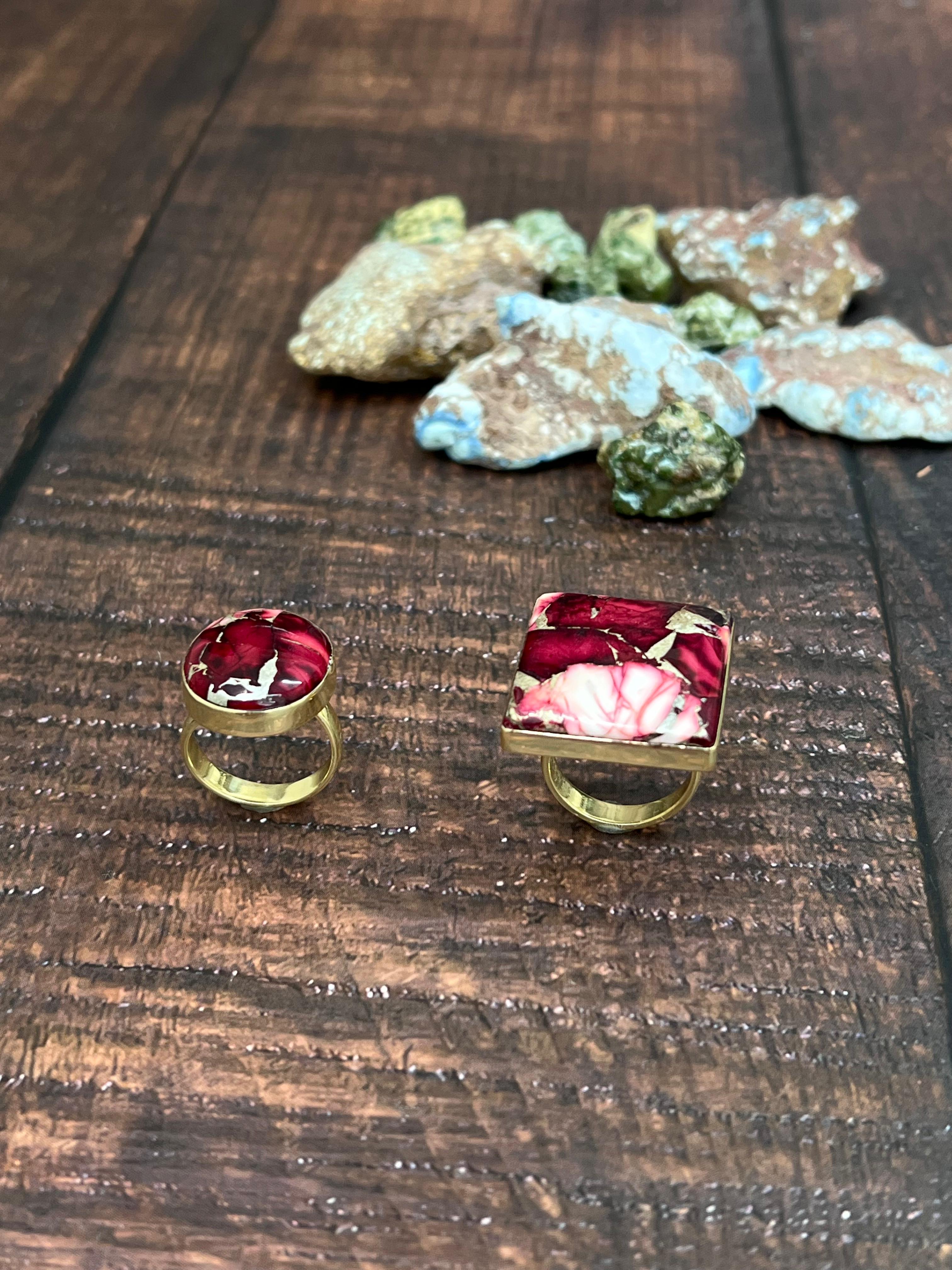 “The Golden Collection” Handmade Natural Dahlia Rose Adjustable Ring