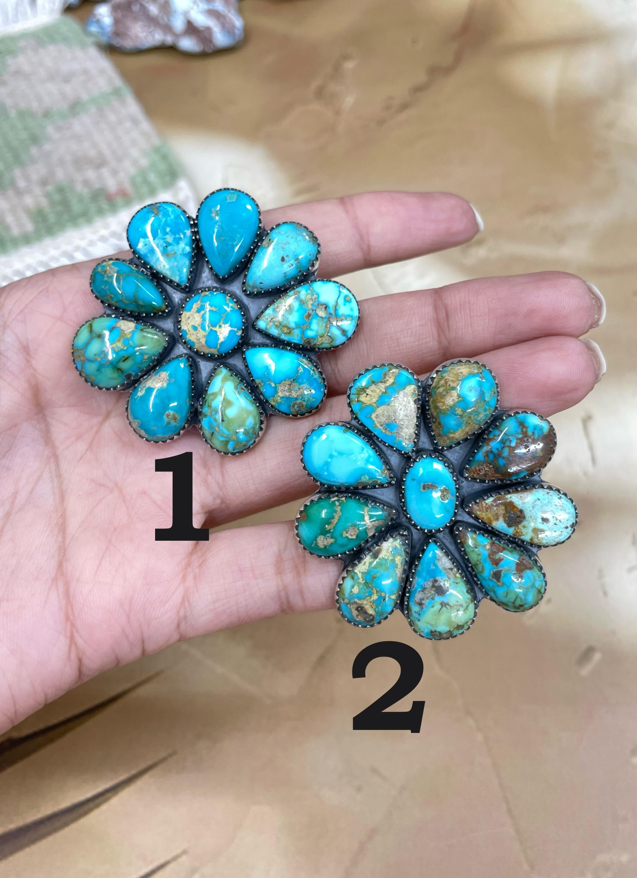 Handmade Sterling Silver South Hill Turquoise Adjustable Ring With Signed Nizhoni