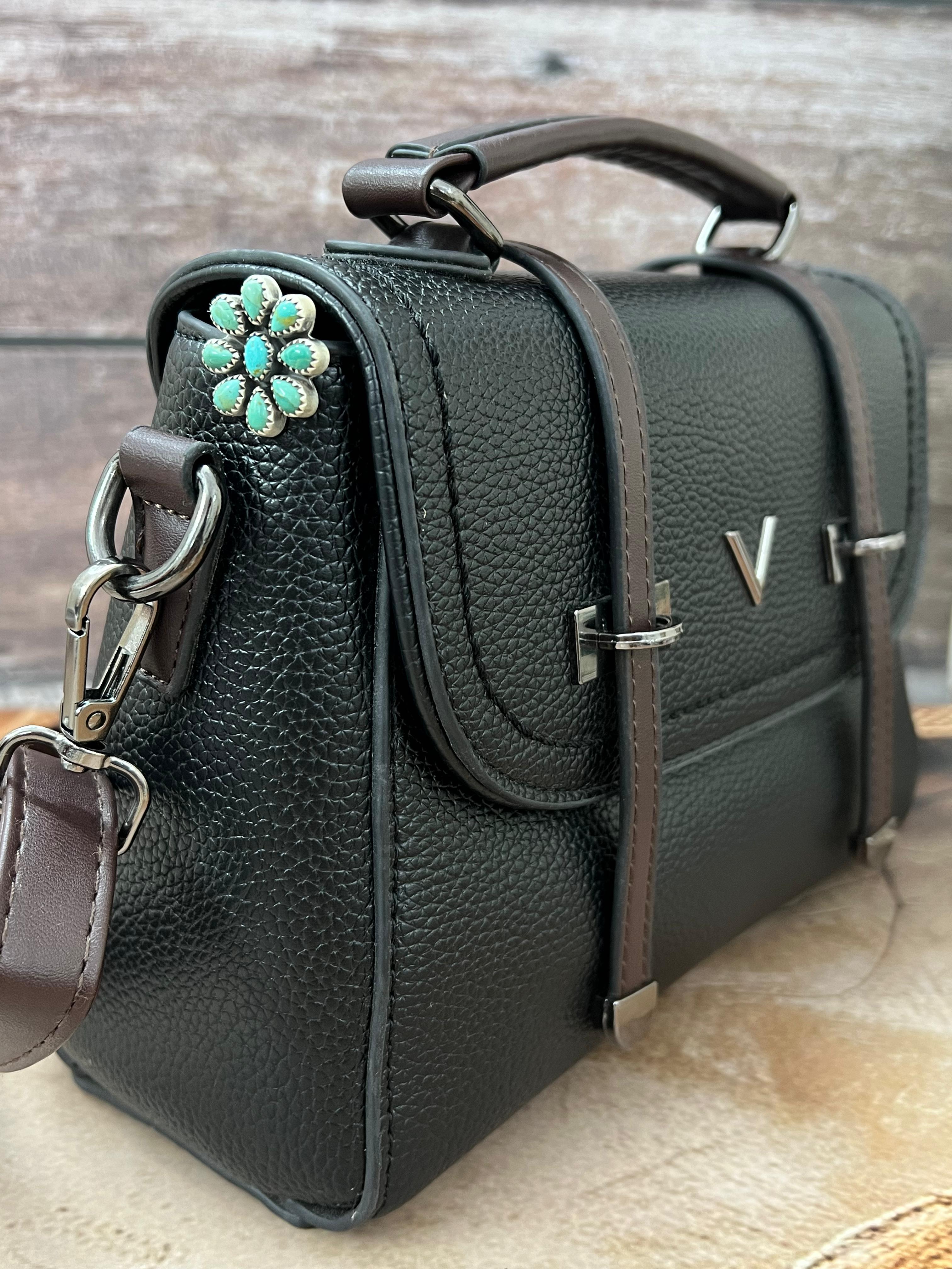 Handmade Sterling Silver Kingman Turquoise Purse Key Clip with Signed Nizhoni