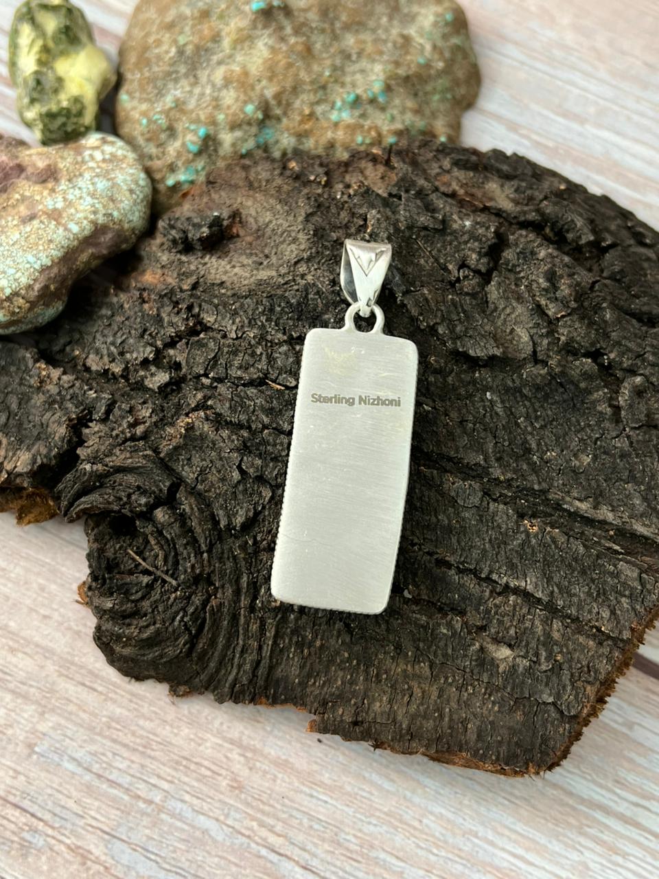 Handmade Sterling Silver Grape Dahlia Pendant with Signed Nizhoni