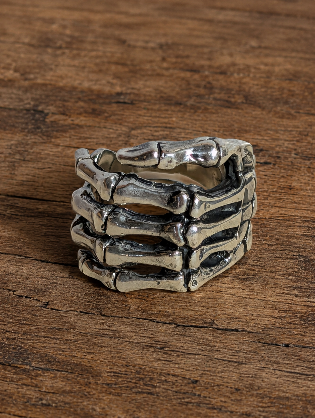 Sterling Silver Skeleton Hand Shaped Ring Size 10