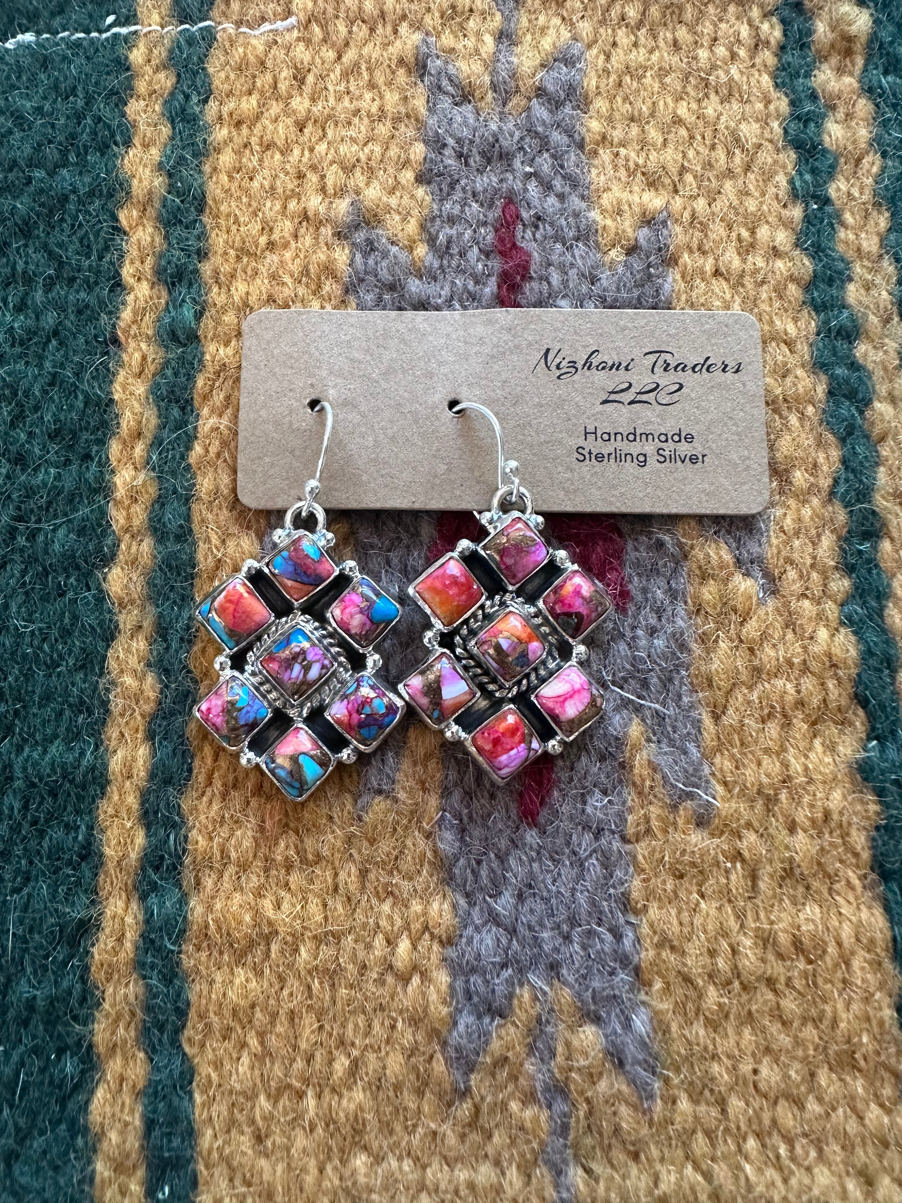 Pink Dream Mohave and Sterling Silver Handmade Dangles