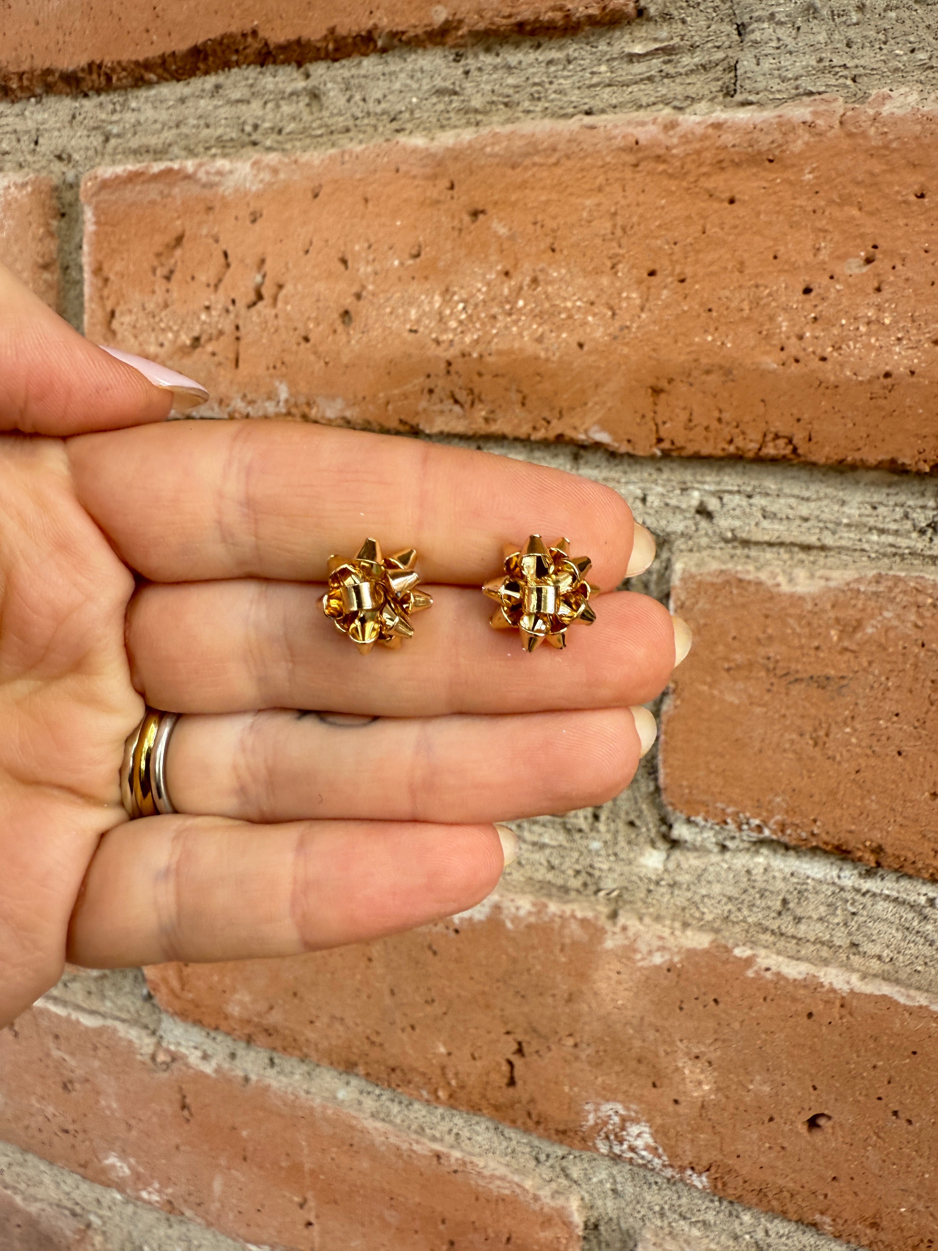 “The Golden Collection” Handmade Christmas BOW Gold Plated Earrings