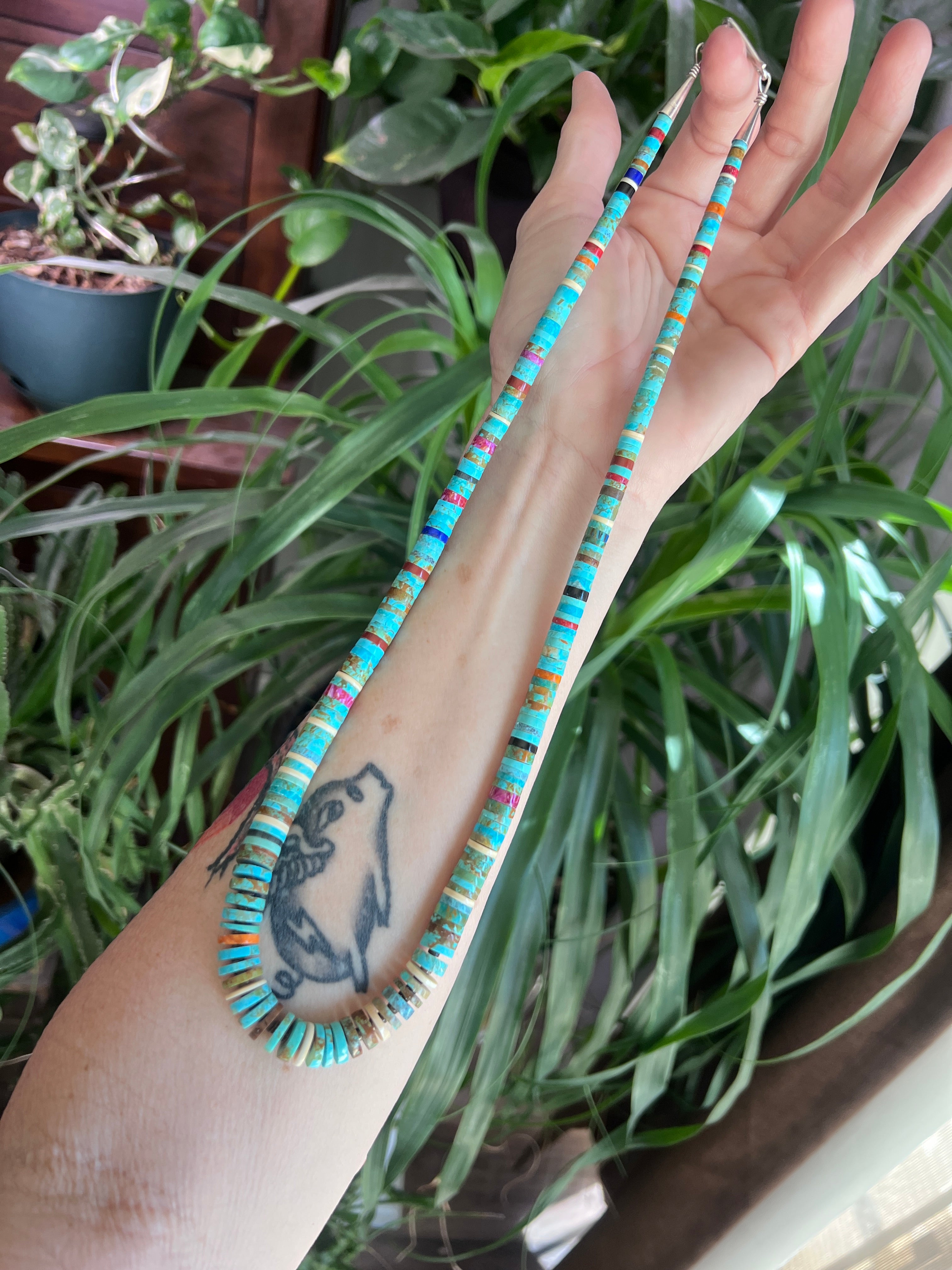 Ronald Chavez Handcrafted Multistone Graduated Heishi Bead Necklace