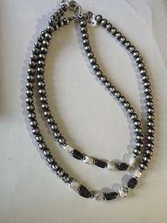 Silver bead clearance necklace 20 inch