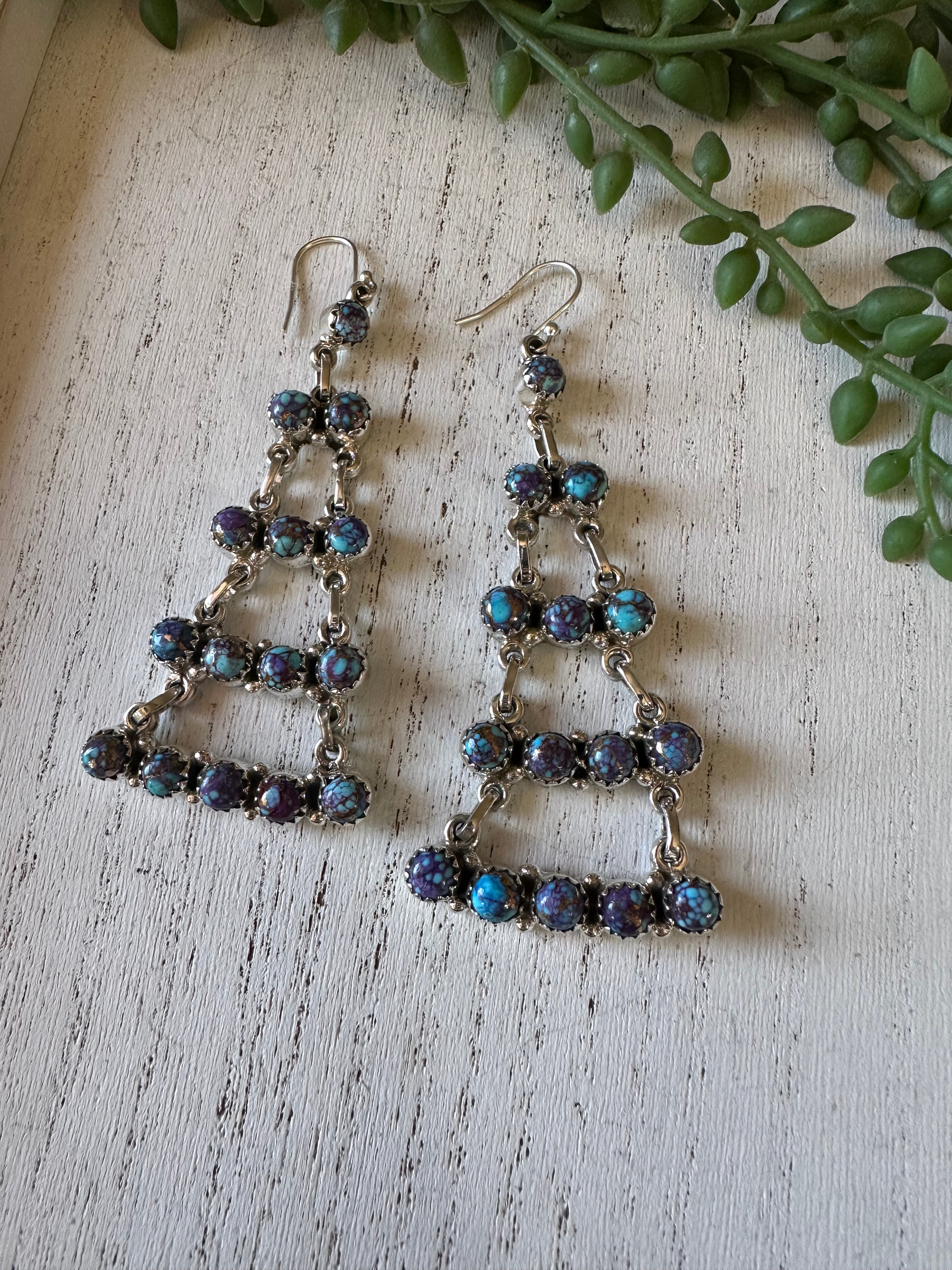 Handmade Purple Dream Mojave And Sterling Silver Dangle Earrings