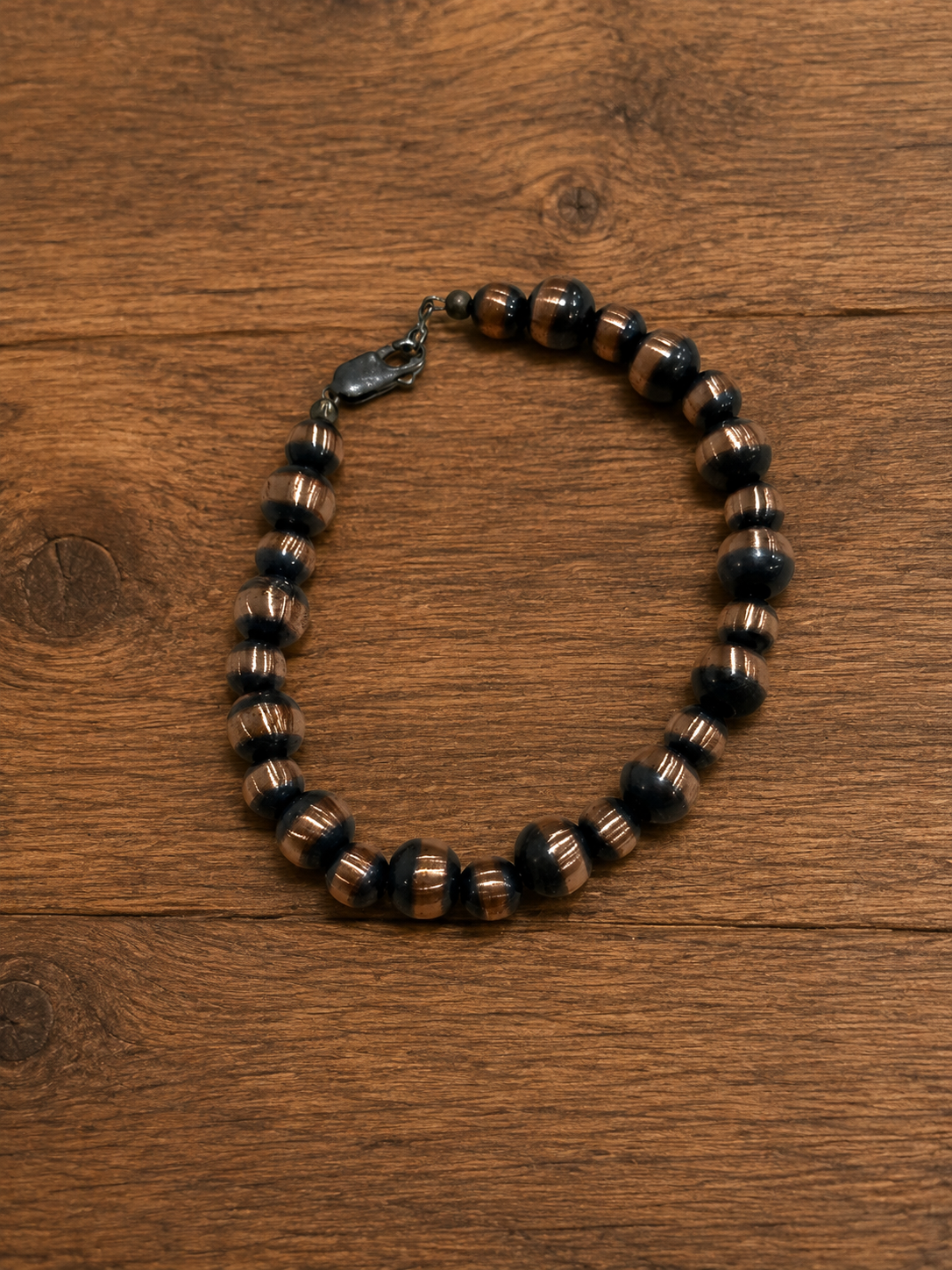 Handcrafted Copper Beaded Bracelet 7”