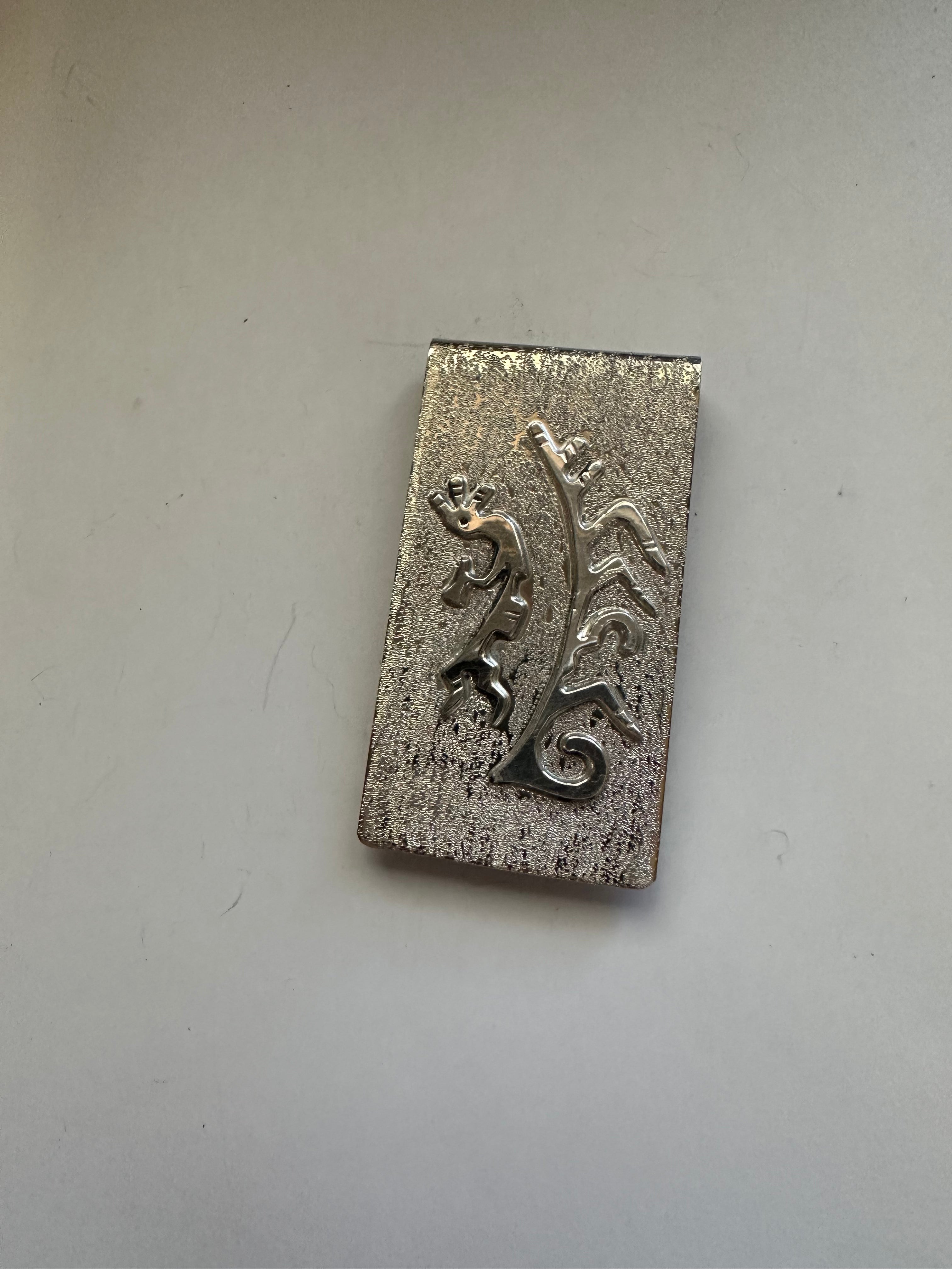 Navajo Kokopelli Sterling Silver Money Clip