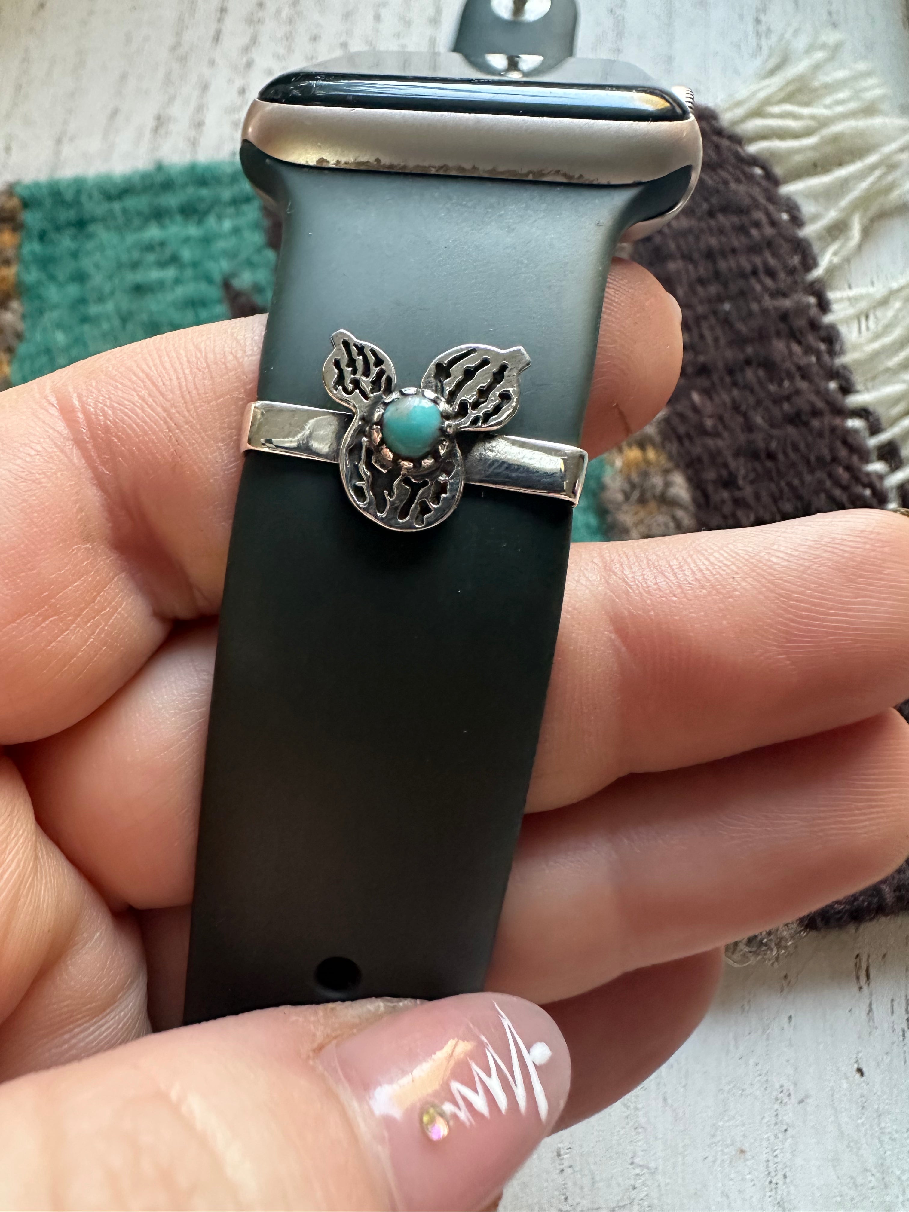 Nizhoni Turquoise & Sterling Silver Handmade Cactus Watch Charm