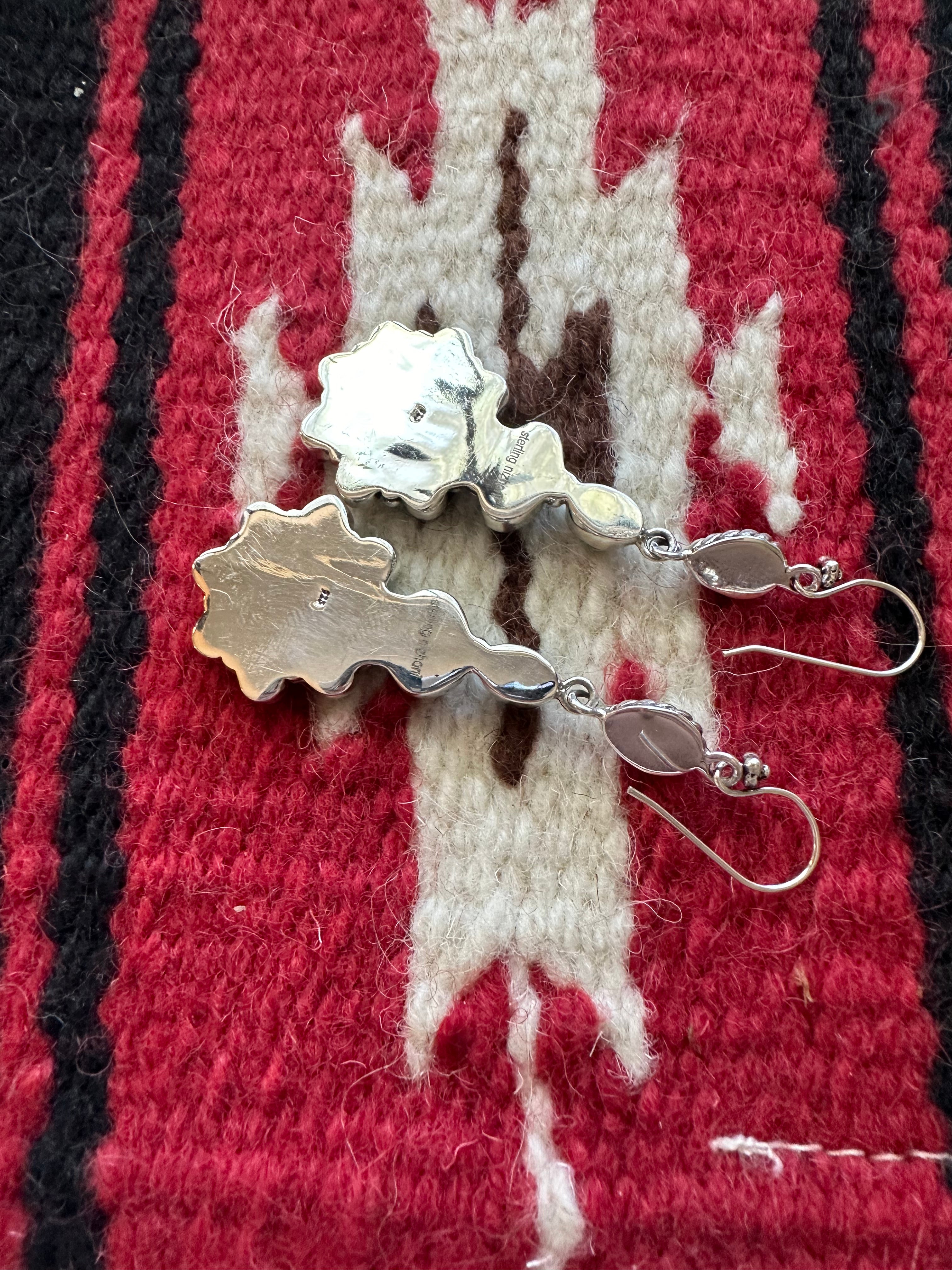 “Desert Sky Dancer” Handmade Turquoise, Wild Horse and Sterling Silver Dangles