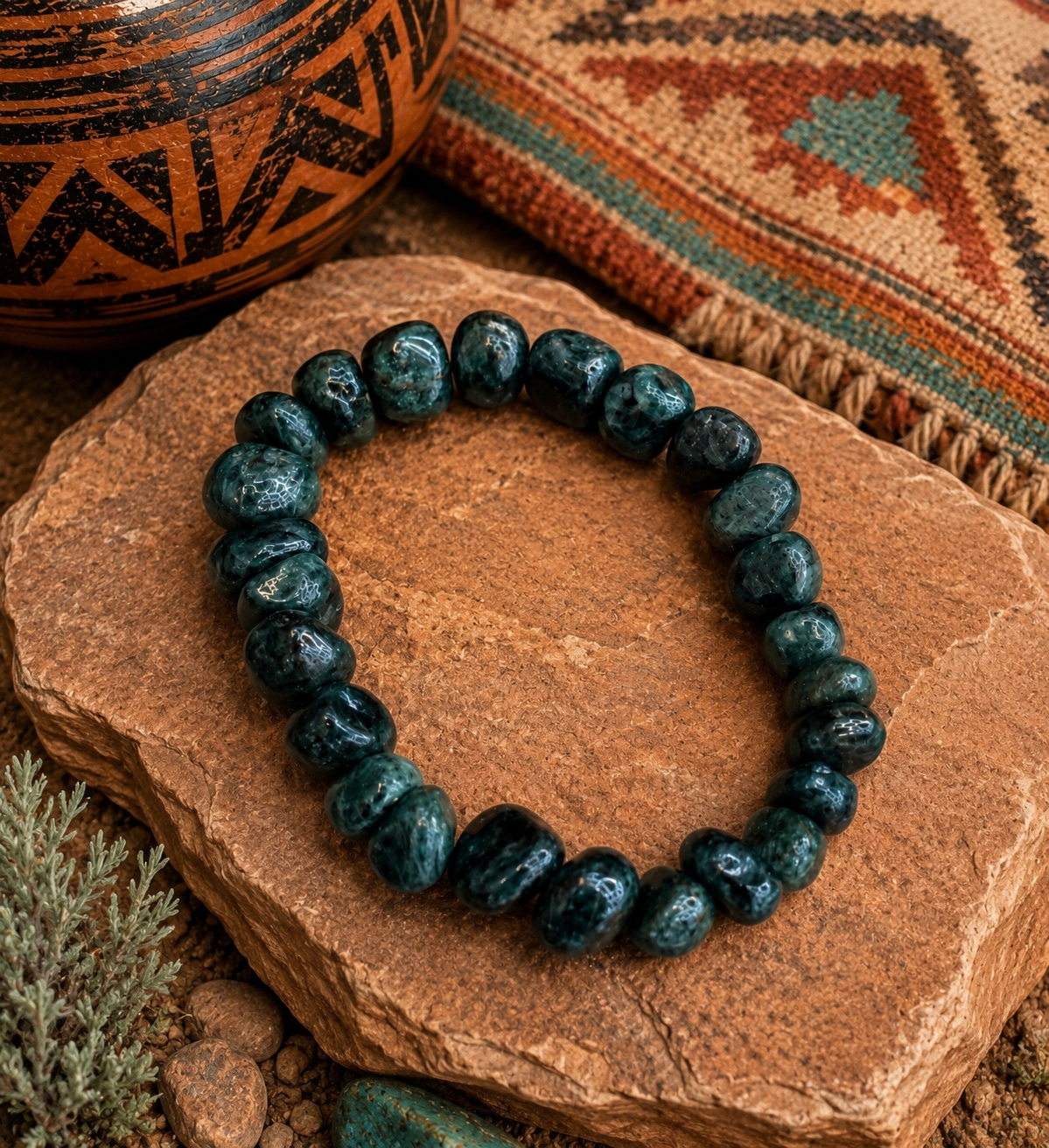 Apatite Green stretch bracelet