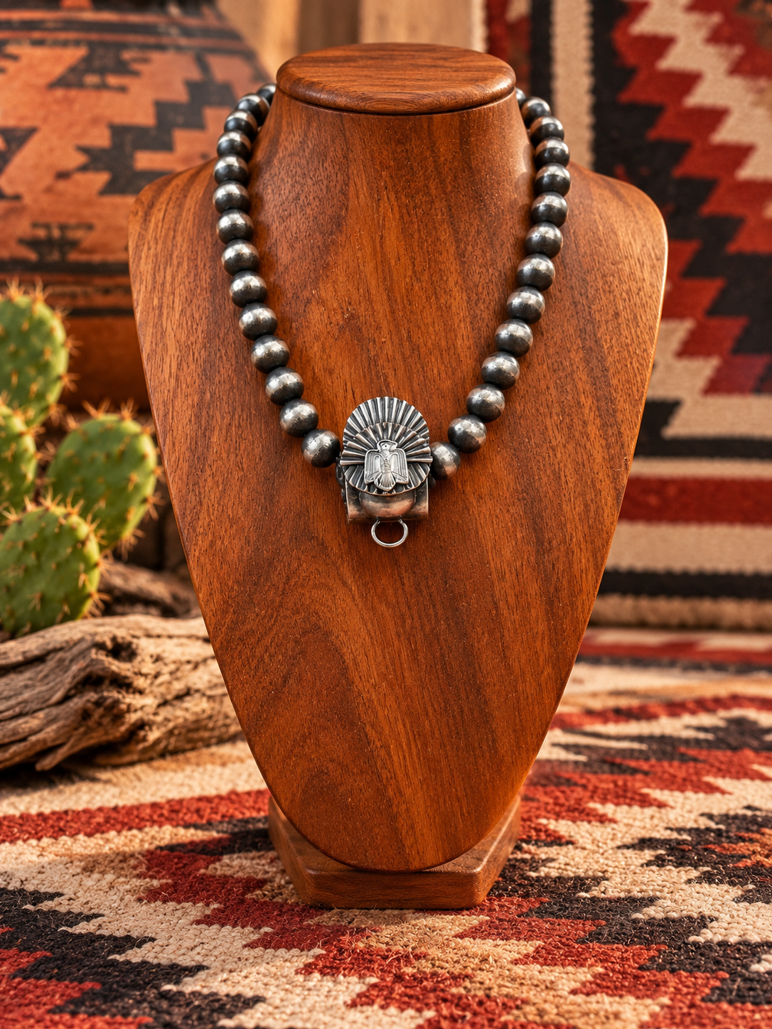 Handcrafted Hand Stamped Sterling Silver Concho Thunderbird Bale