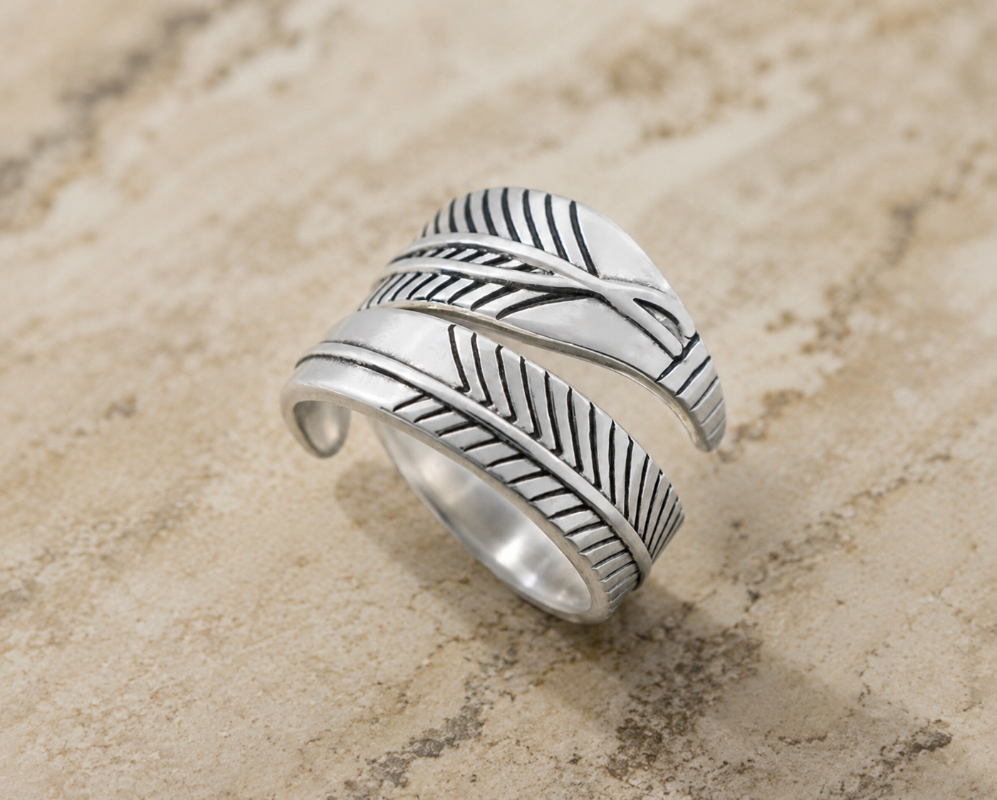 Feather Wrap Sterling Silver Ring