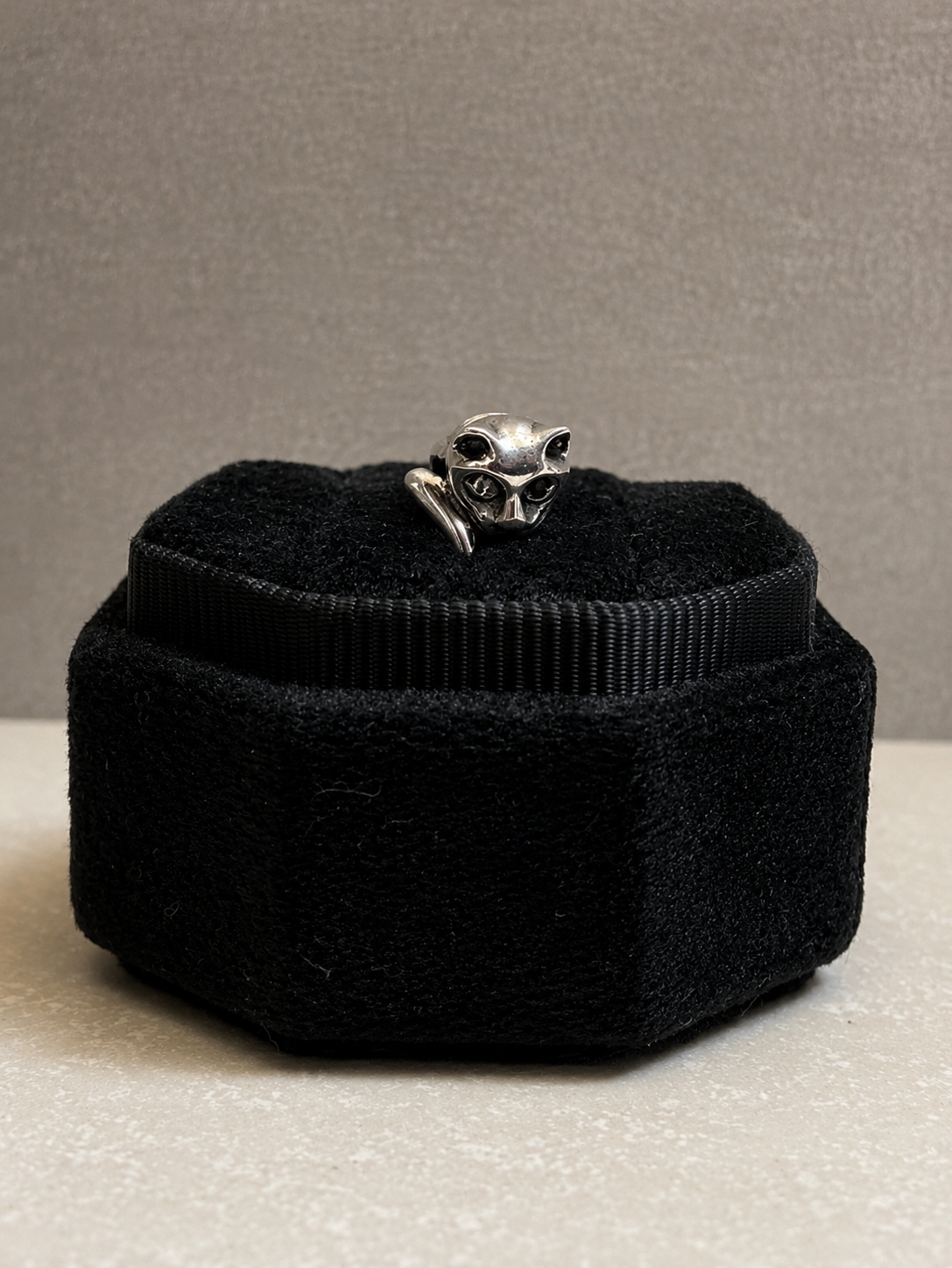 Sterling Silver Intricate Cat Ring