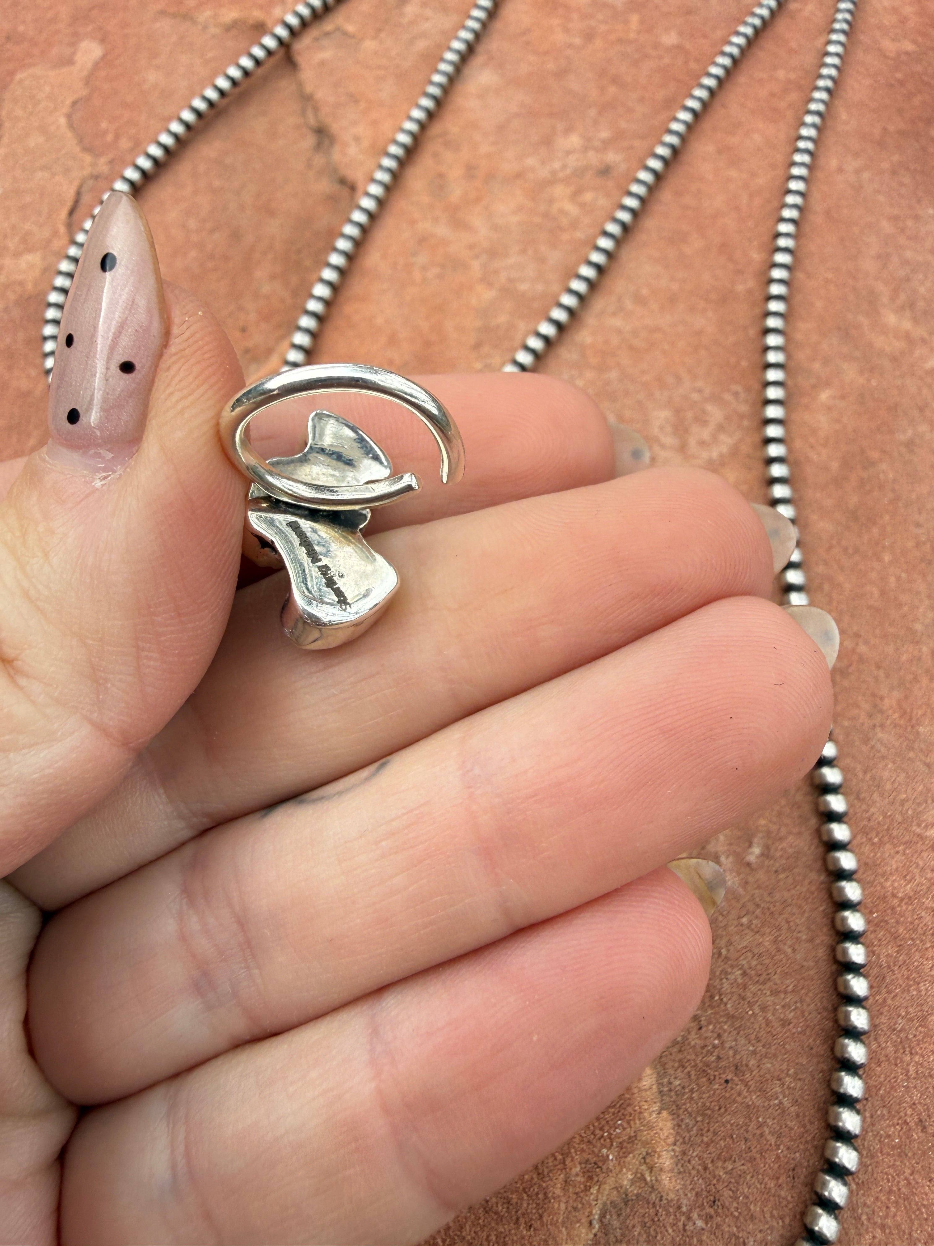 Handmade Kingman Turquoise & Sterling Silver 3 Stone Ear Cuff By Nizhoni