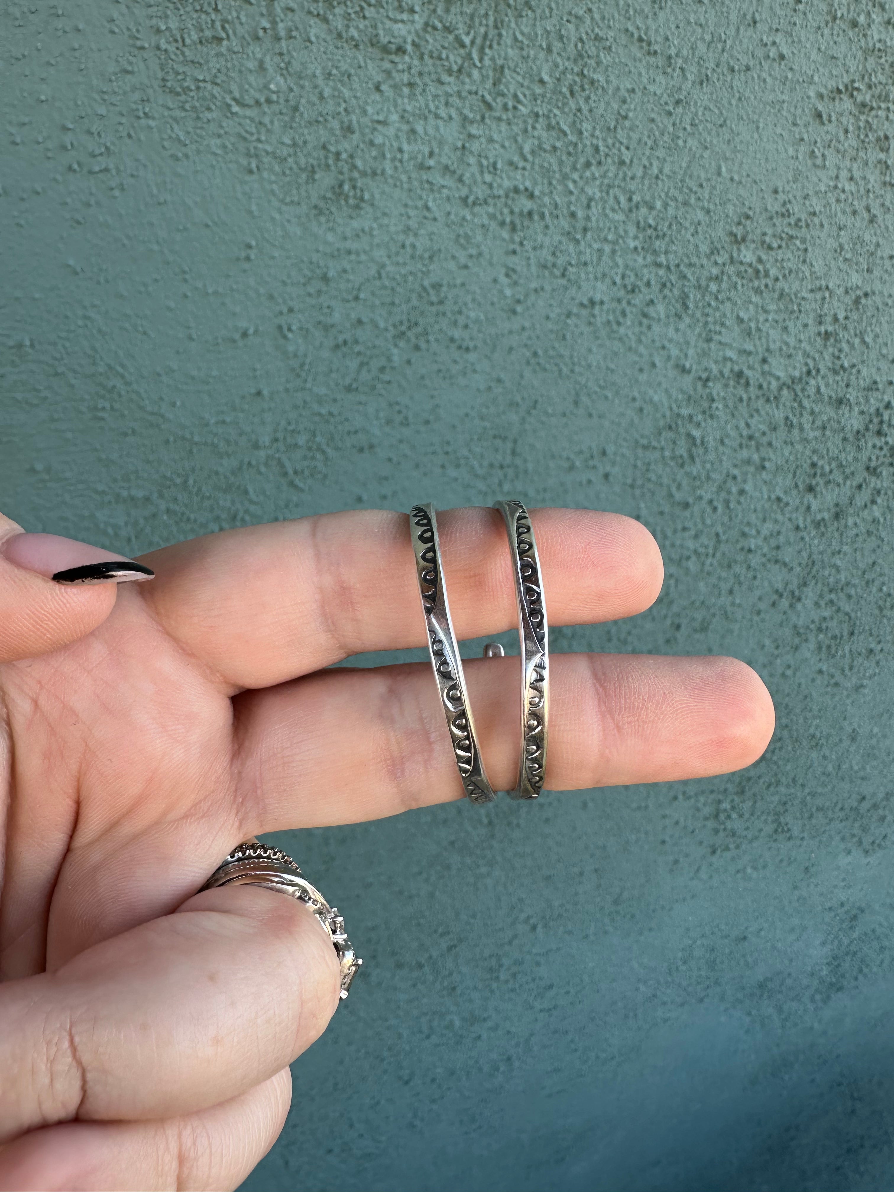 “Taylor Hoops” Navajo Sterling Silver Hoops By Tahe