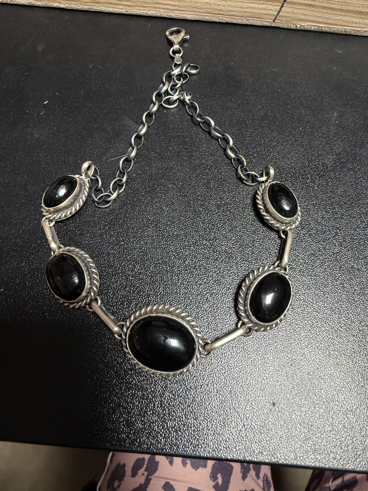 Handcrafted Sterling Silver Black Onyx Choker Necklace