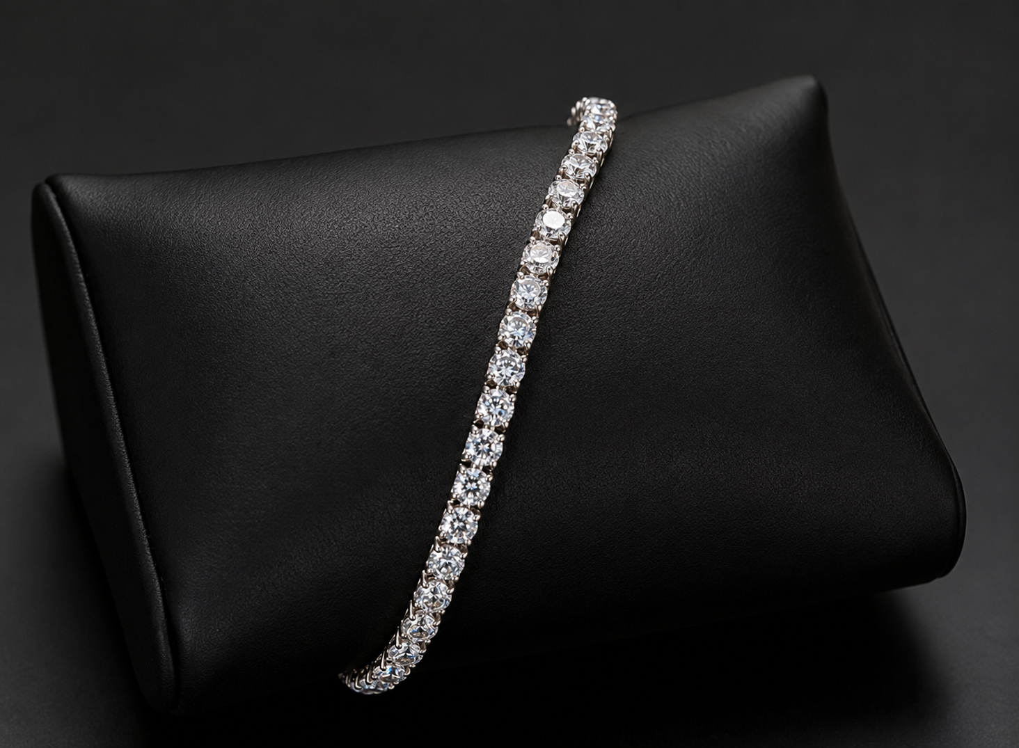 Sterling Silver CZ & Paperclip Chain Bracelet