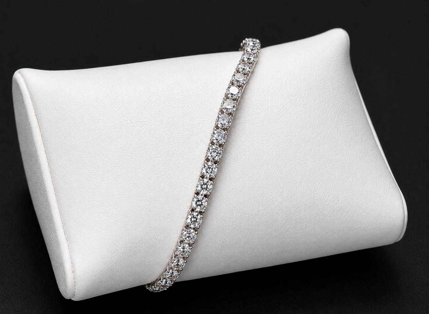 Sterling Silver CZ & Paperclip Chain Bracelet