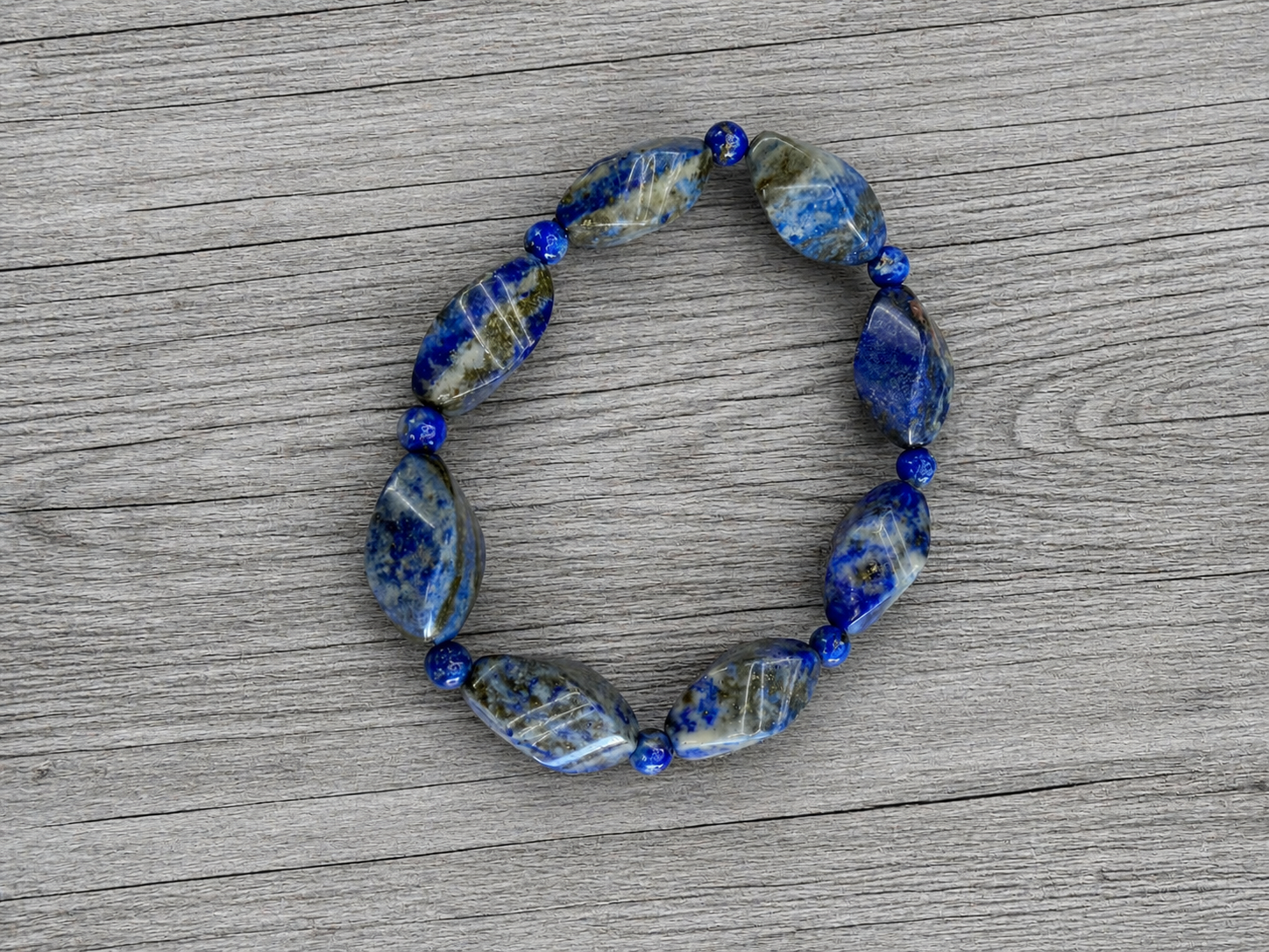 Lapis Beaded Stretch Bracelet