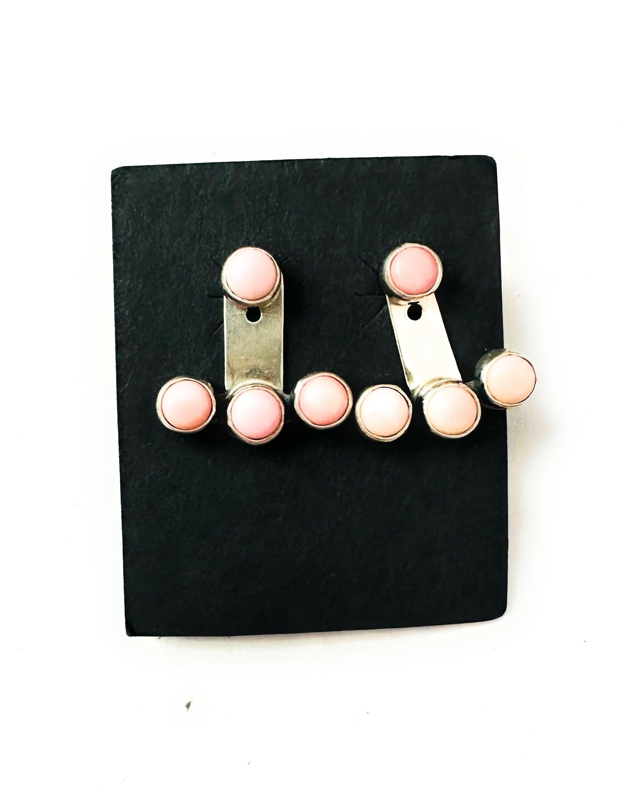 Navajo Queen Pink Conch & Sterling Silver Post Earrings