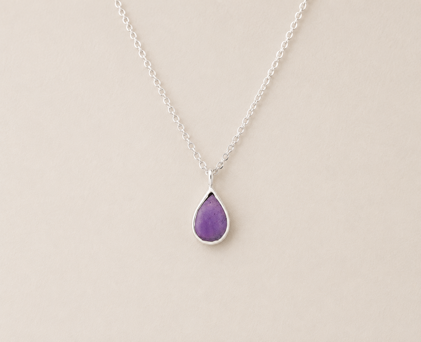 Petite Amethyst Teardrop Necklace