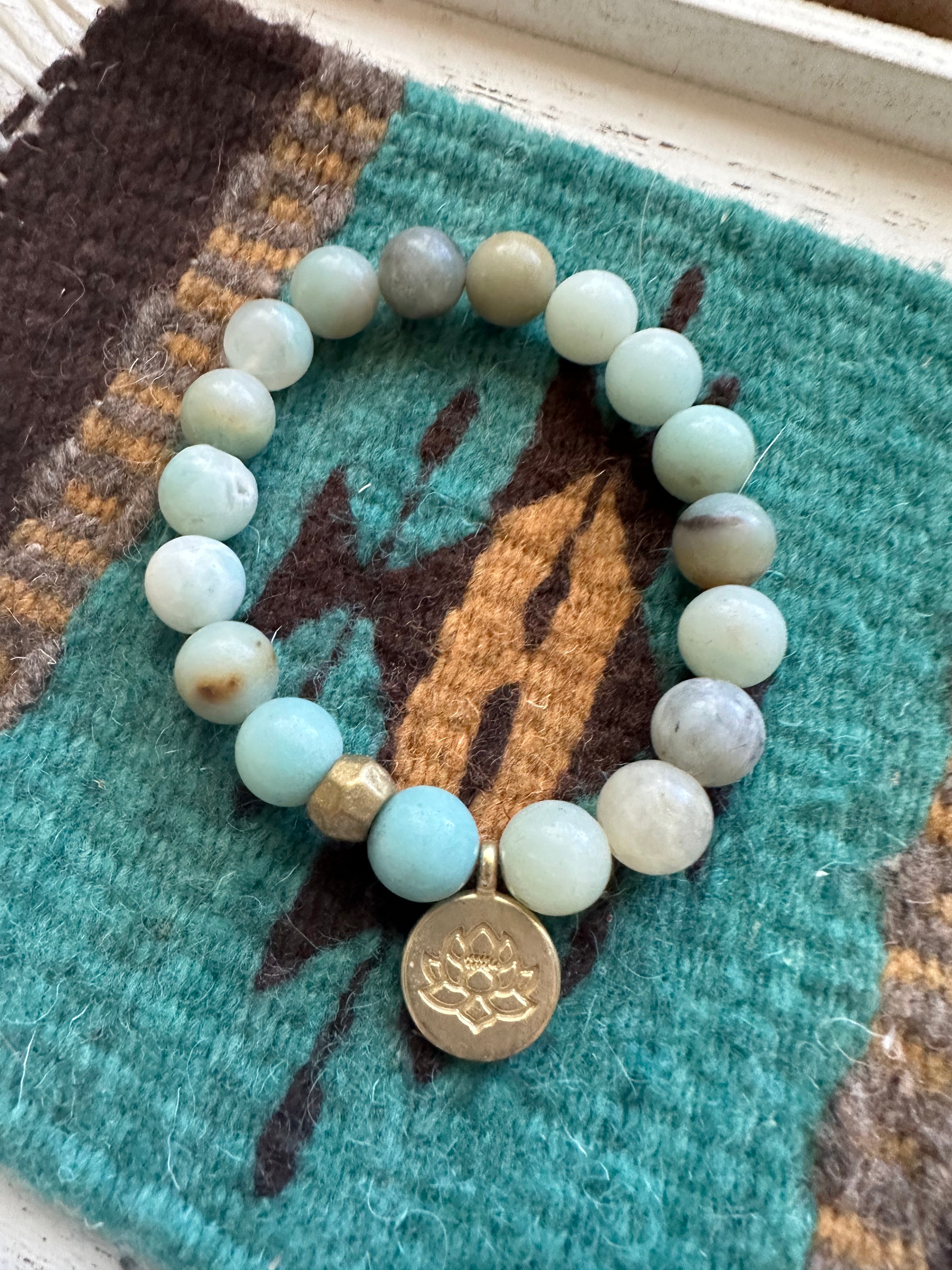 Handmade Beaded Jade Stretch Bracelet