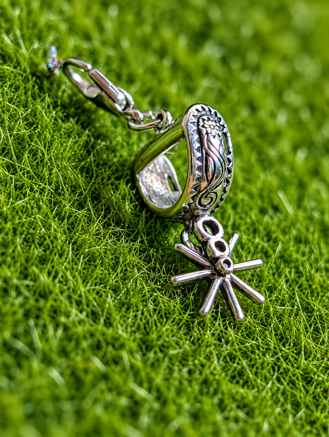 Handcrafted Western Cowboy Spur Charm Sterling Silver